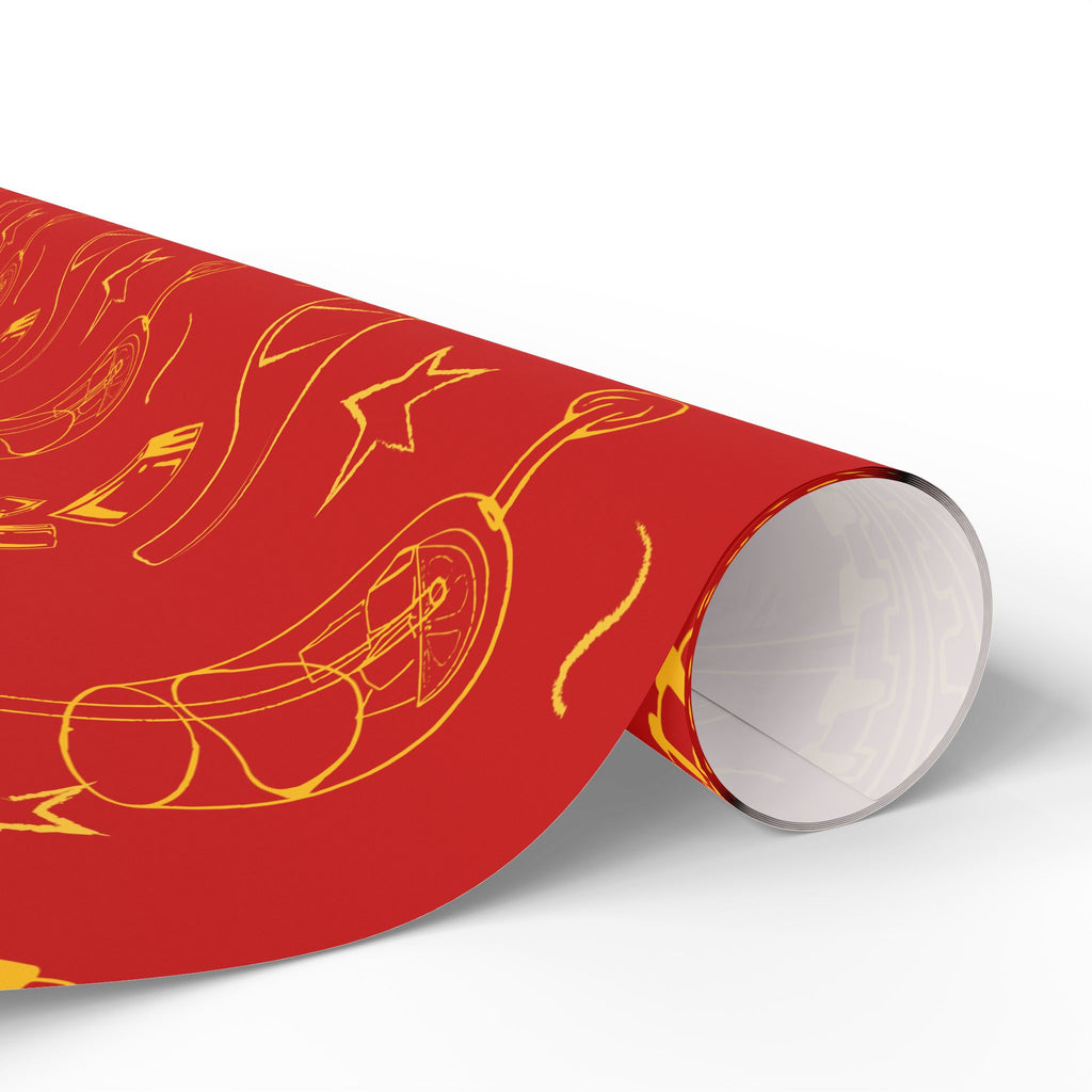 Aperol Brunch Peel Wrapping Paper Roll — Red Brunch Collection Inspired Design