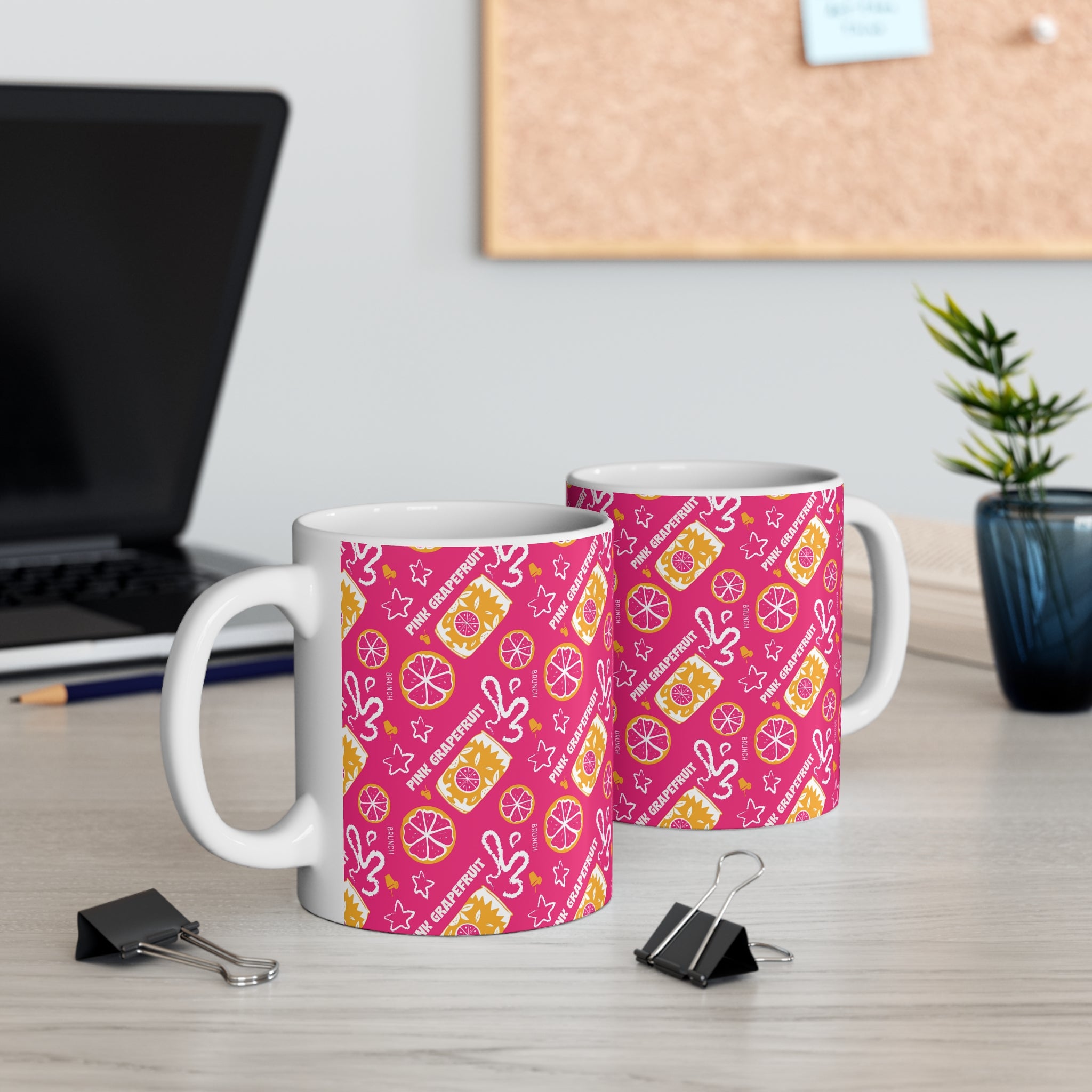 Pink Grapefruit Fruit Brunch 11oz Coffee Mug — Pink Grapefruit Collection Inspired Design