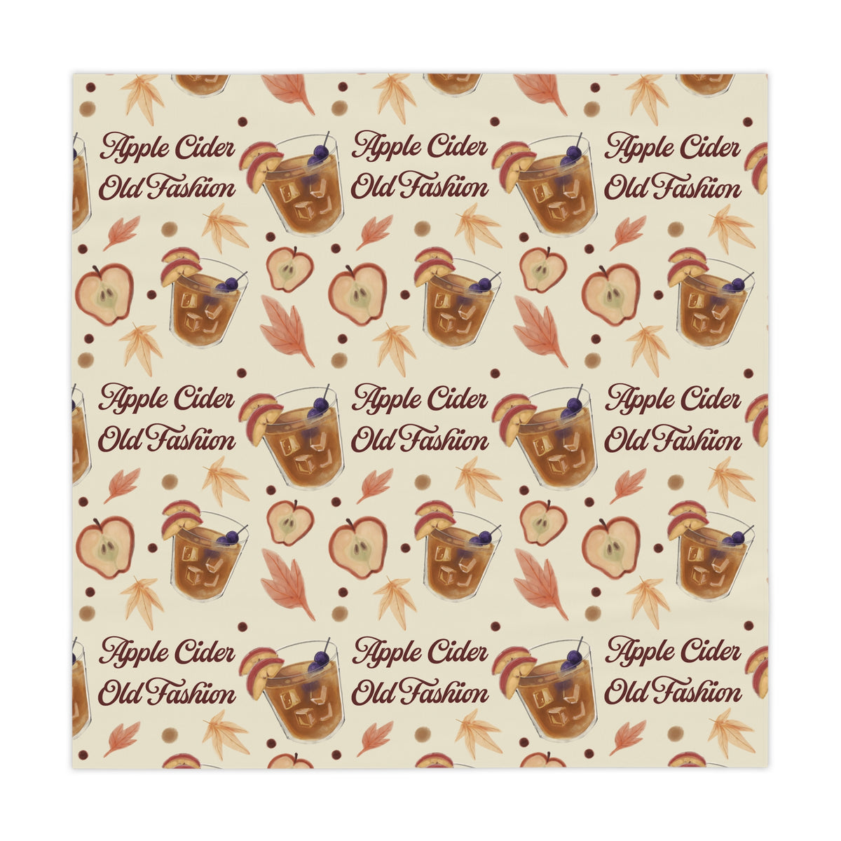 Apple Cider Old Fashioned Tablecloth — Beige Apple Cider Collection Inspired Design