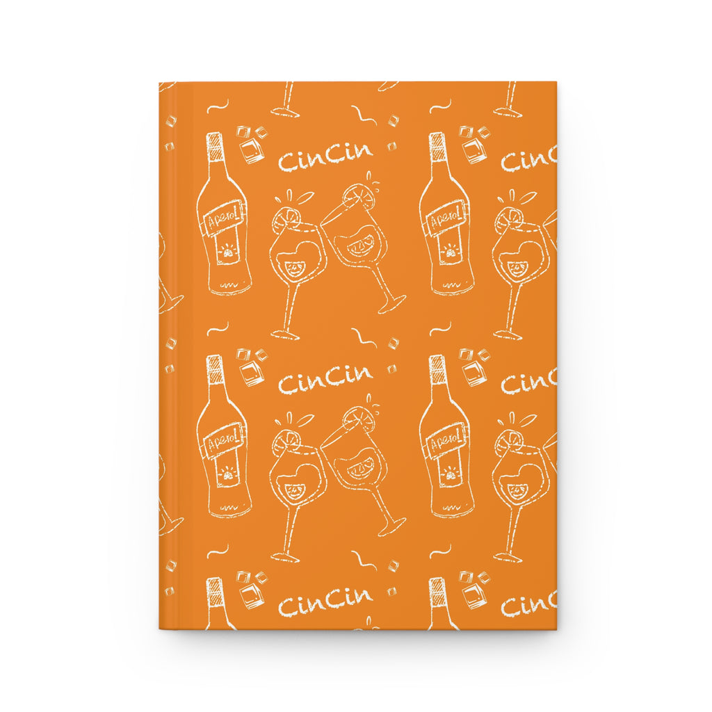 Cin Cin Cocktail Hardcover Journal — Orange Aperol Inspired Design