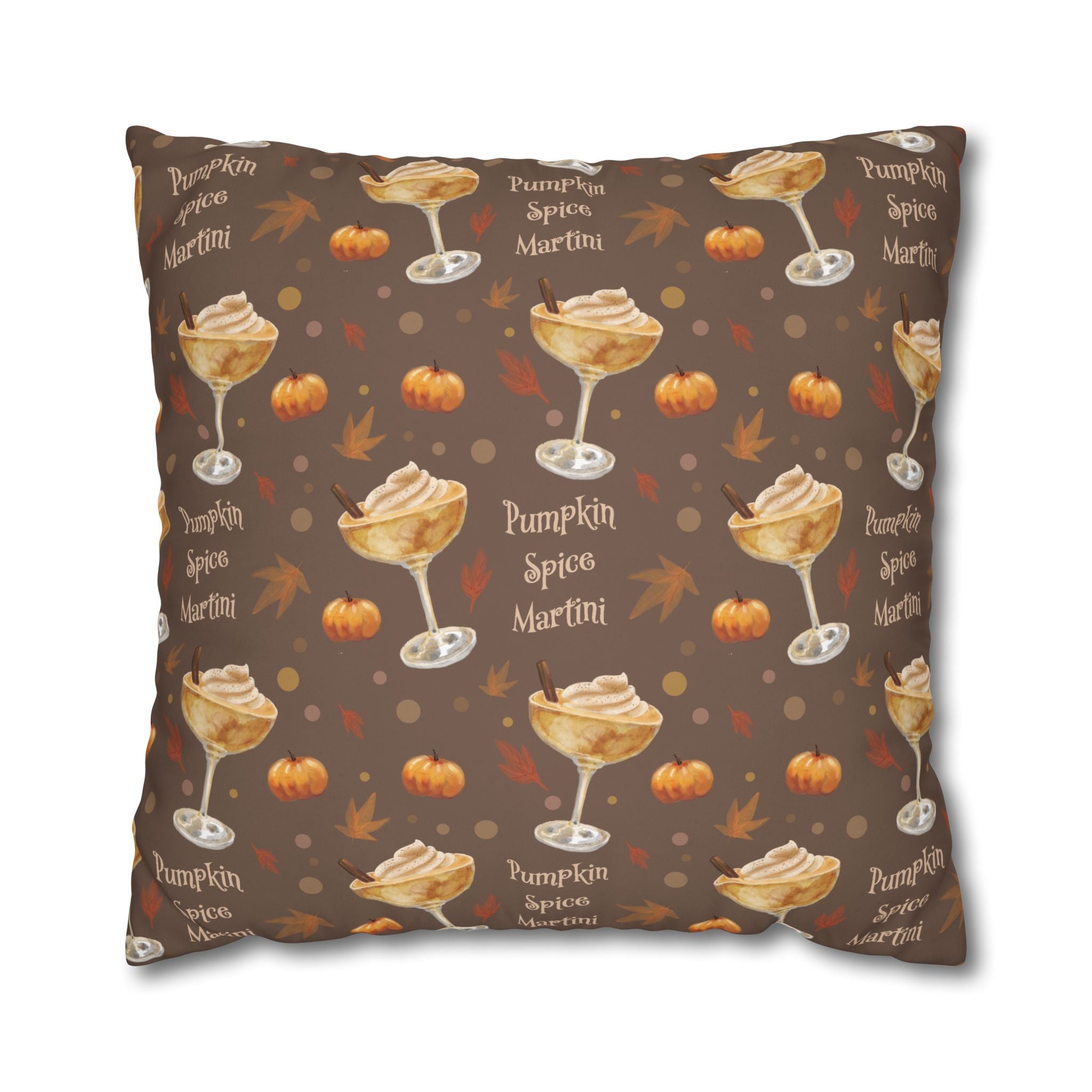 Pumpkin Spice Martini Pillowcase — Brown Pumpkin Collection Inspired Design