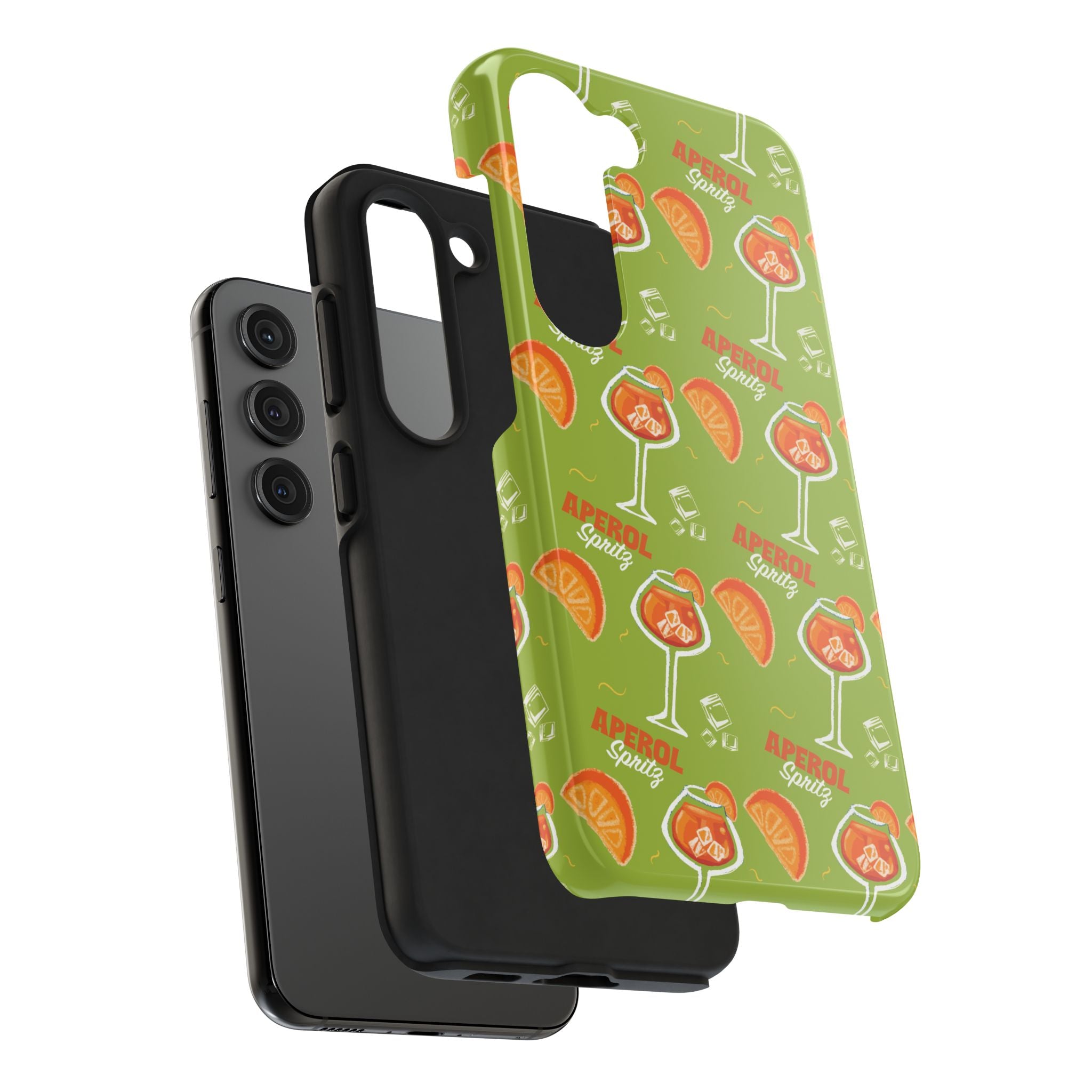 Aperol Spritz Pattern Tough Phone Case — Green Spritz Collection Inspired Design