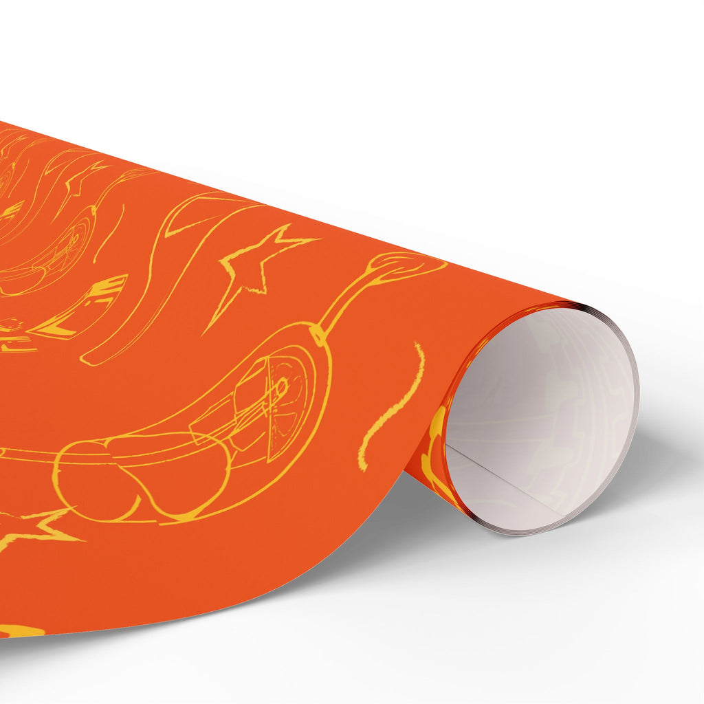 Aperol Brunch Peel Wrapping Paper Roll — Orange and Yellow Brunch Collection Inspired Design