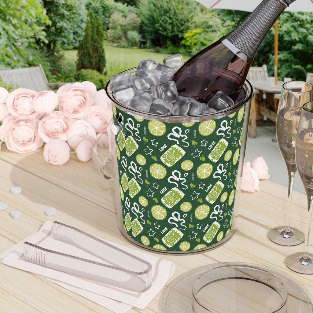 Lime Fruit Brunch Ice Bucket with Tongs — Lime Brunch Collection Inspired Design