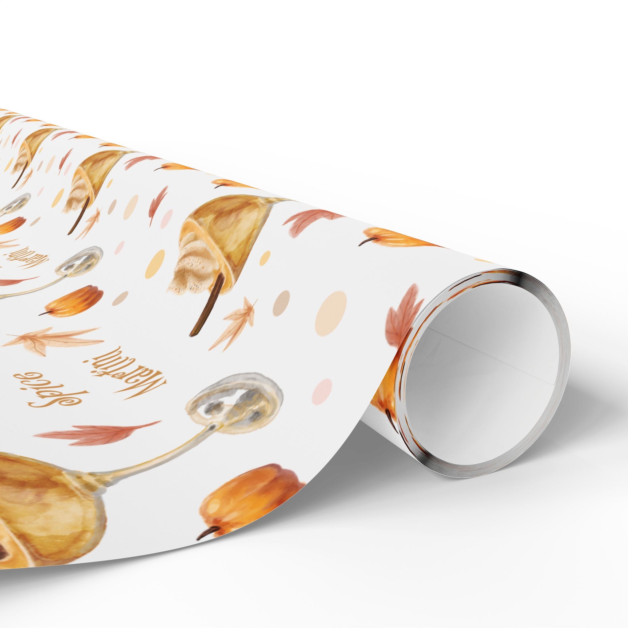 Pumpkin Spice Martini Wrapping Paper Roll – White Pumpkin Collection Inspired Design