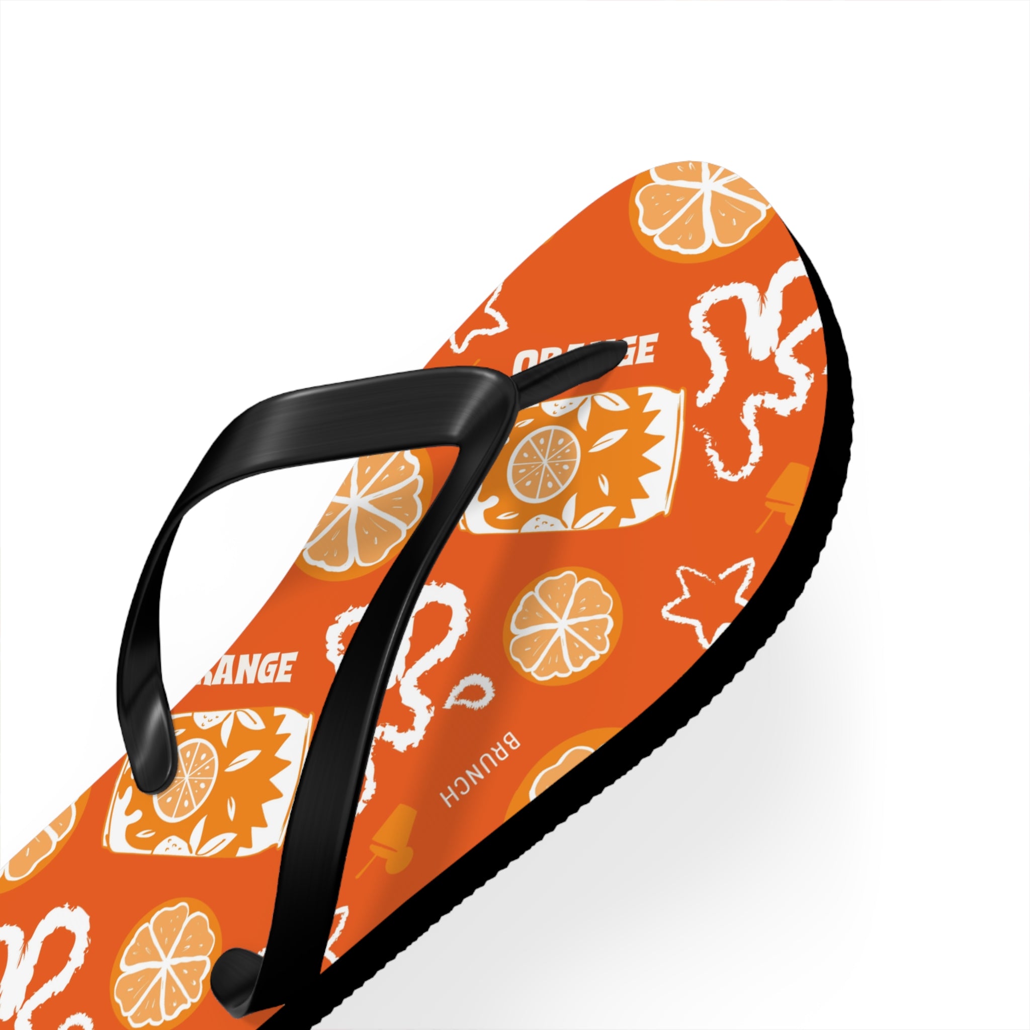 Orange Fruit Brunch Flip Flops — Orange Aperol Inspired Design