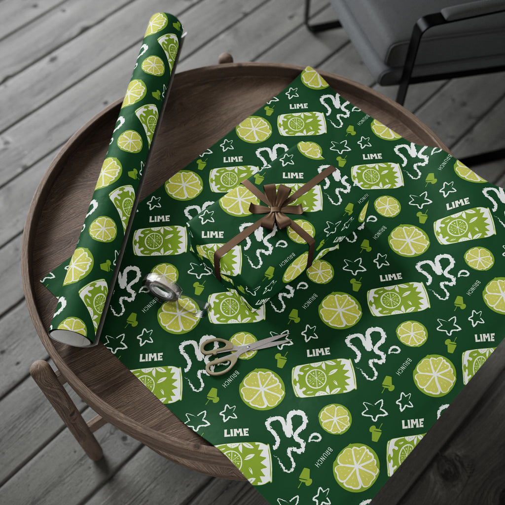 Lime Fruit Brunch Peel Wrapping Paper Roll — Lime Brunch Collection Inspired Design