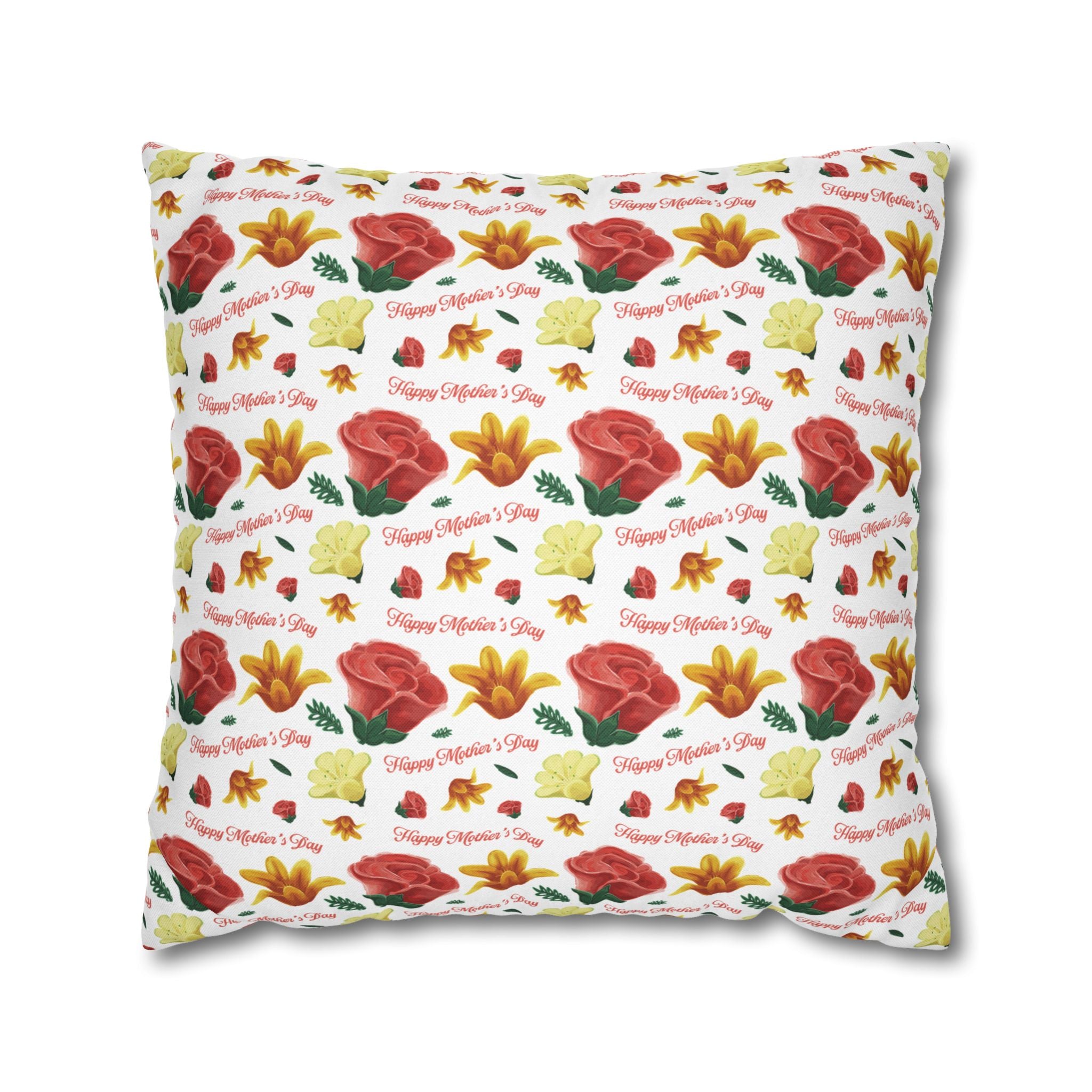 Gift for Mom Floral Throw Pillow Cover – Mother’s Day Botanical Cushion | Spring Home Decor