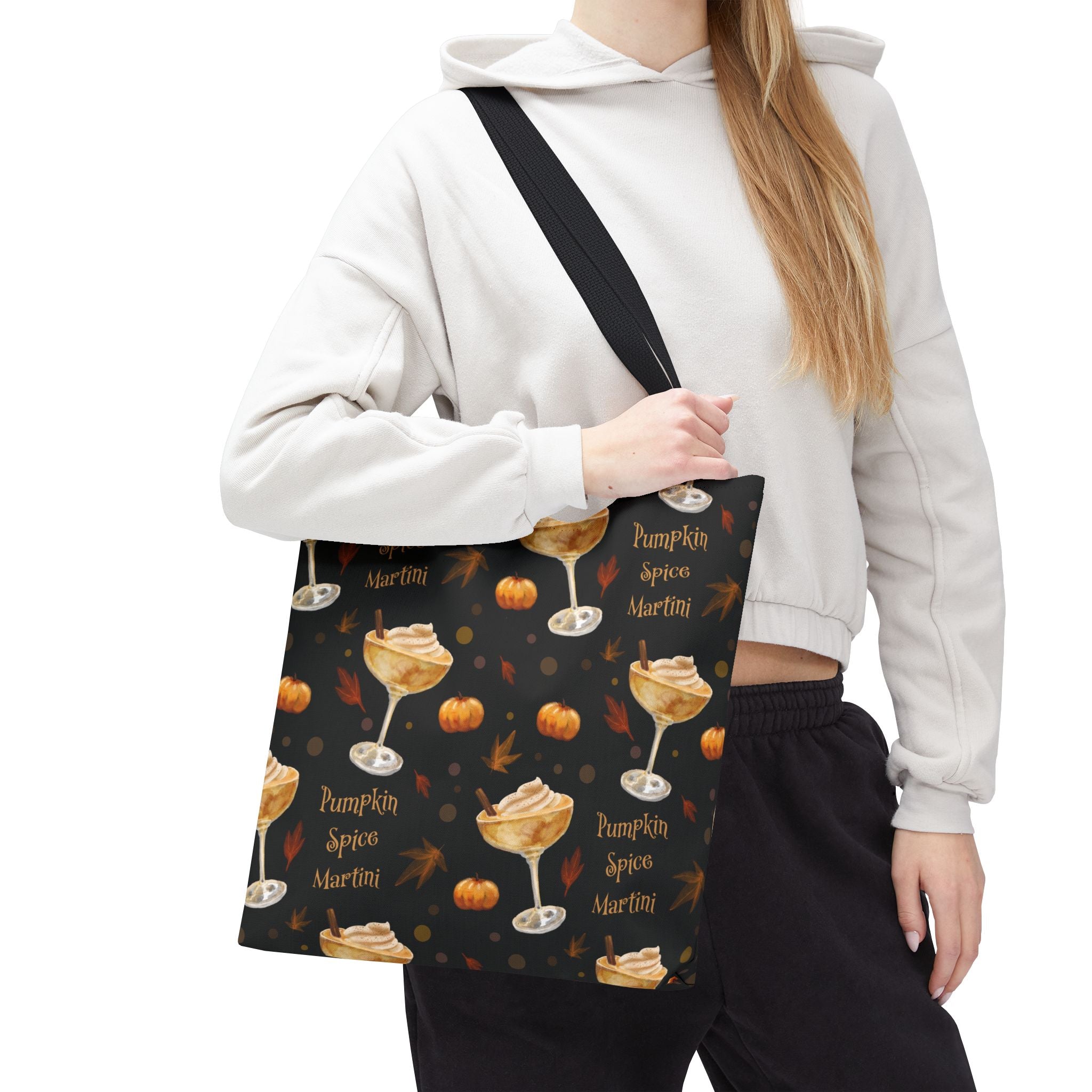 Pumpkin Spice Martini Tote Bag — Black Pumpkin Inspired Design