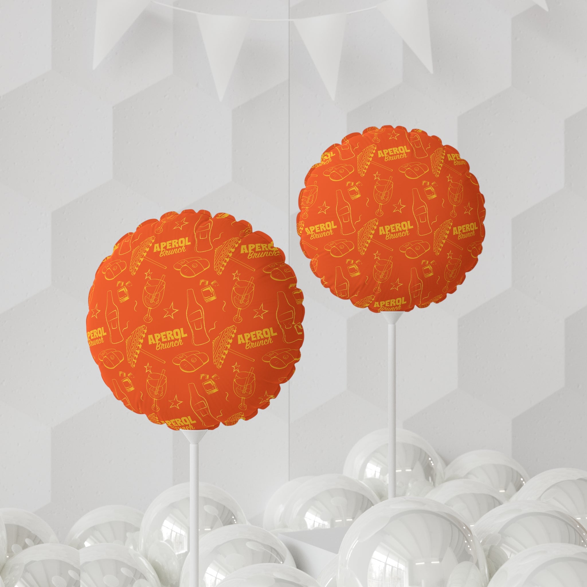 Aperol Brunch 11" Round Balloon — Orange and Yellow Brunch Collection Inspired Design