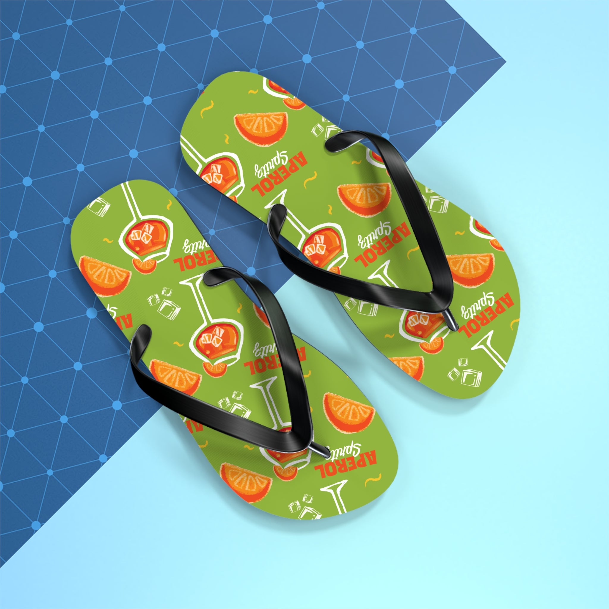 Aperol Spritz Flip Flops – Green Spritz Collection Inspired Design