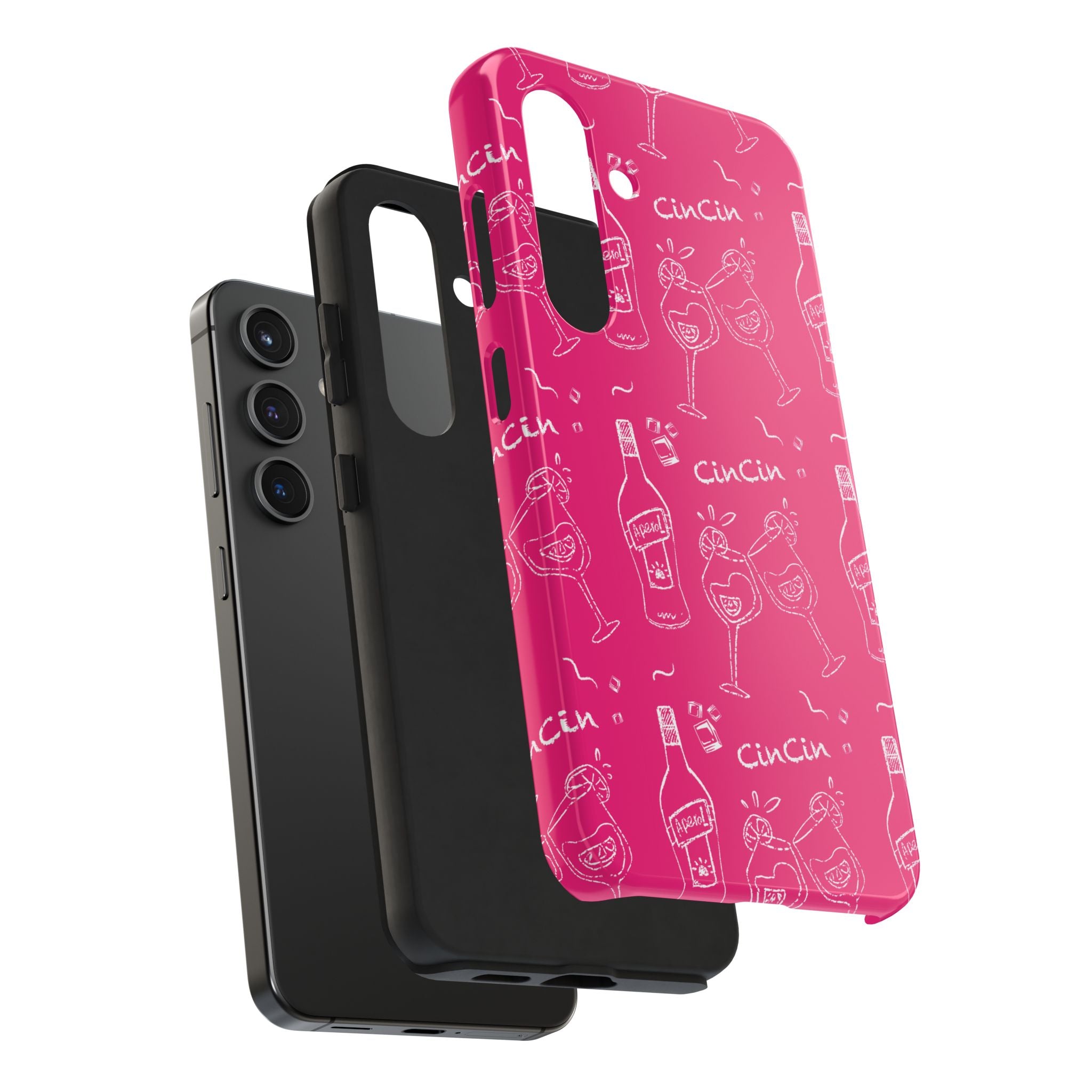 Cin Cin Spritz Tough Phone Case — Magenta Citrus Cocktail Pattern