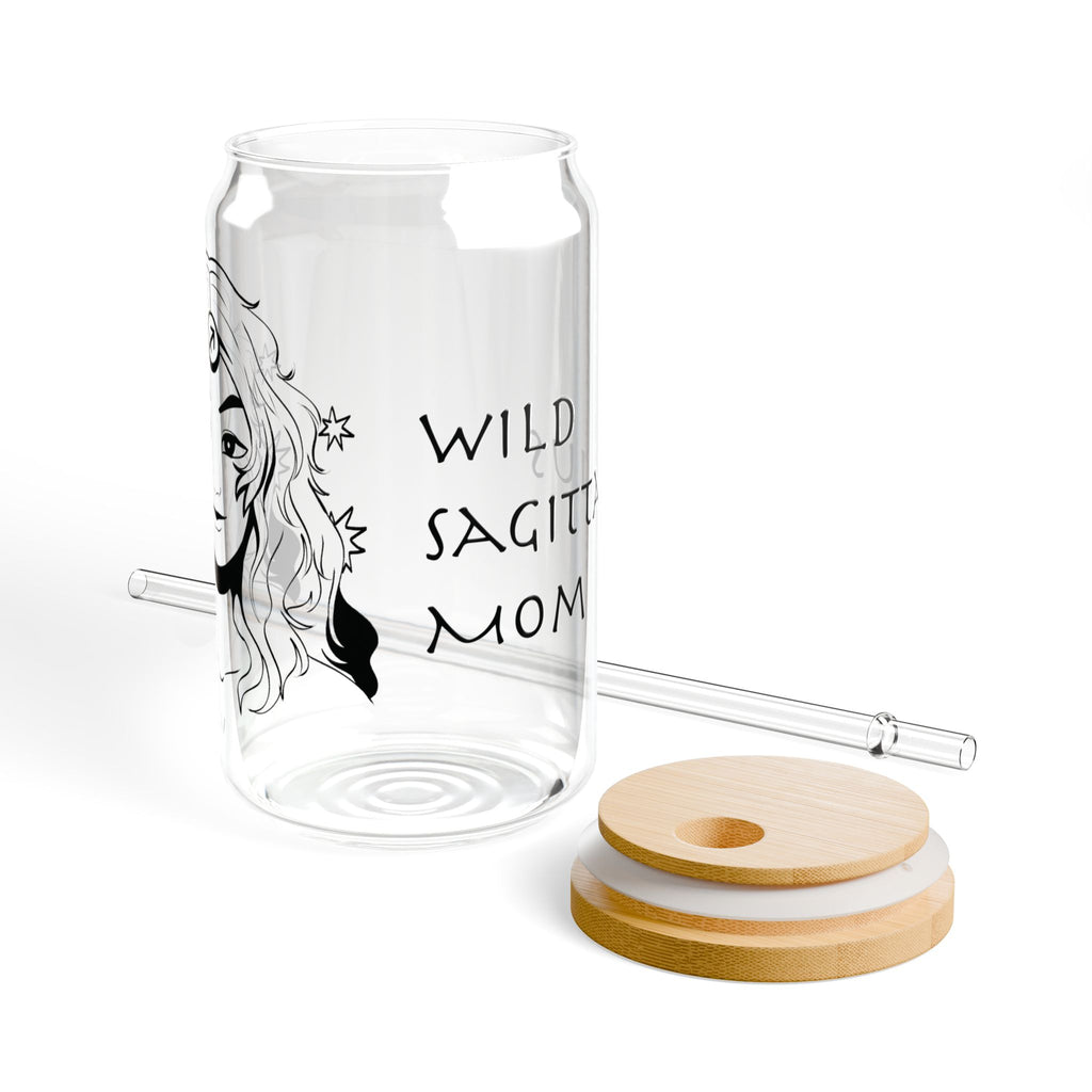 Sagittarius Mom Glass Cup – 16oz Zodiac Gift for Mom | Astrology Drinkware