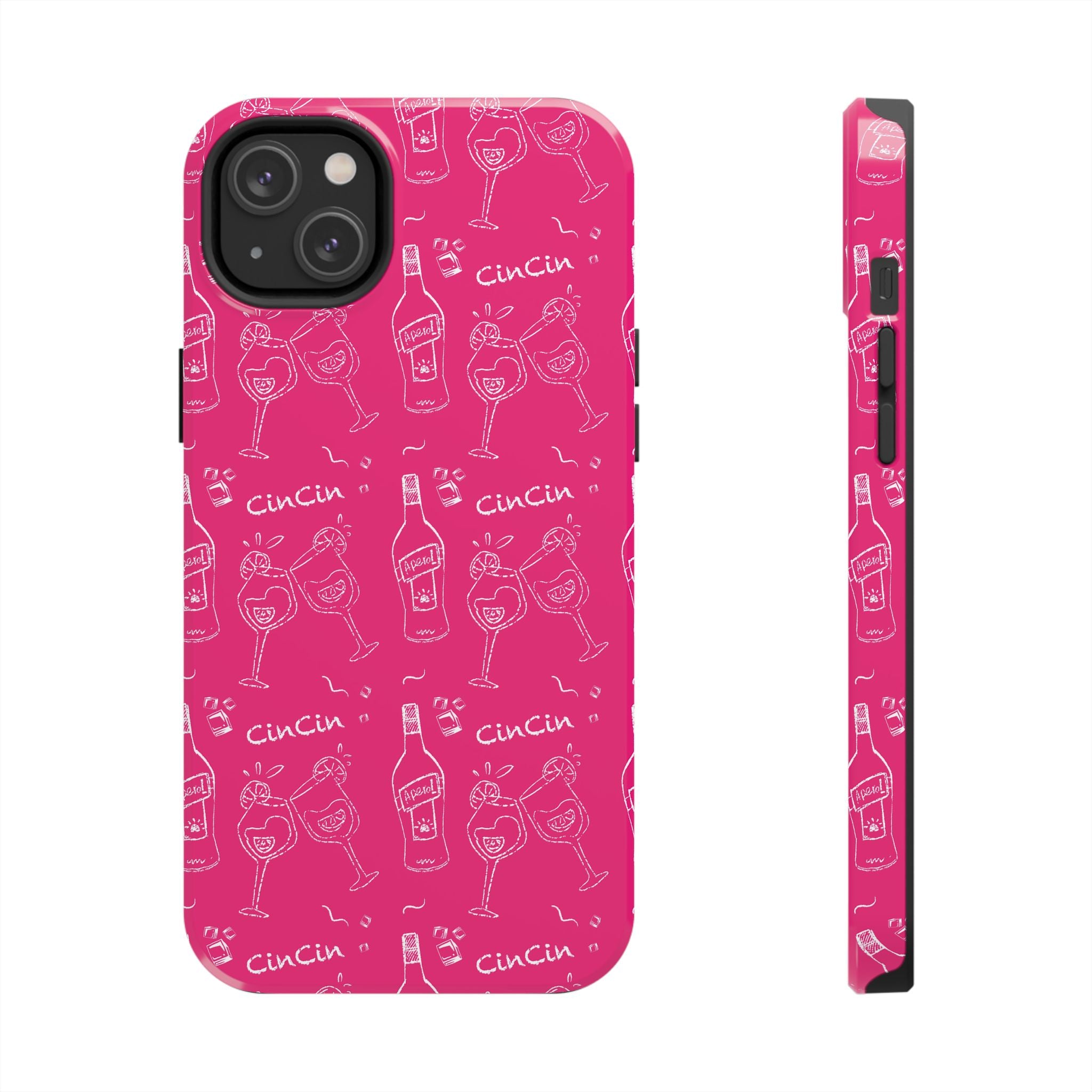 Cin Cin Spritz Tough Phone Case — Magenta Citrus Cocktail Pattern