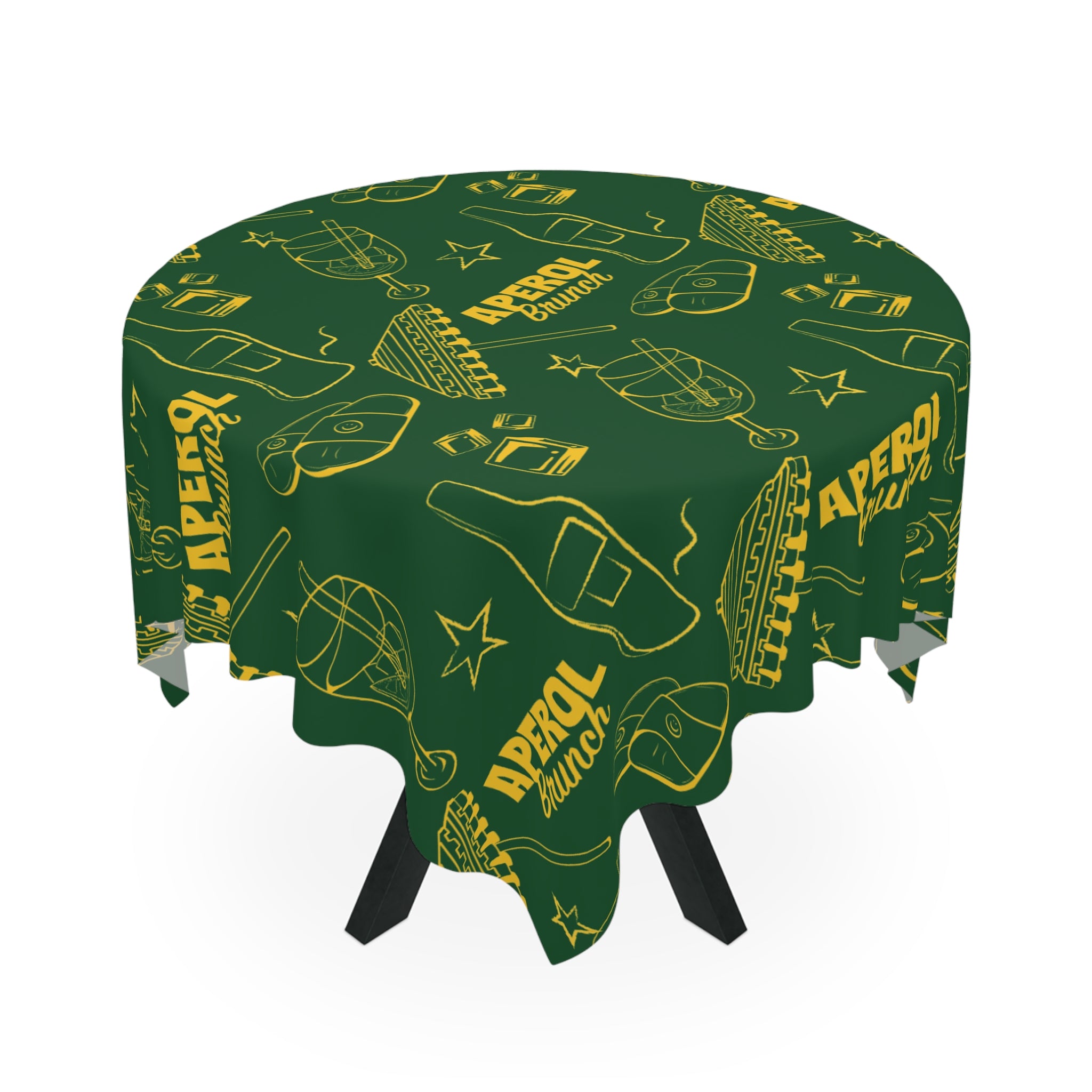 Aperol Brunch Collection Tablecloth — Green Brunch Inspired Design