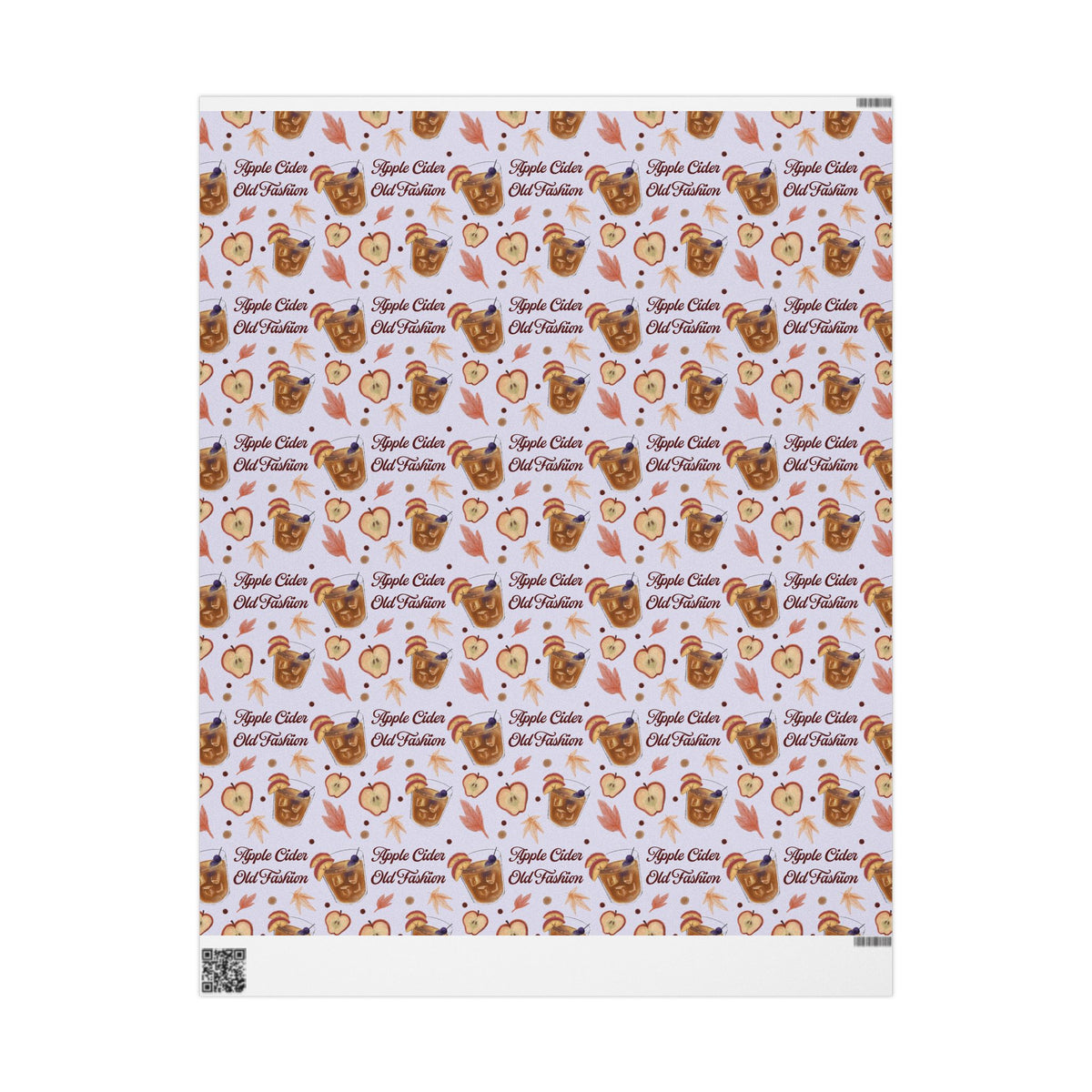 Apple Cider Old Fashioned Wrapping Paper Roll — Light Violet Apple Cider Collection Inspired Design