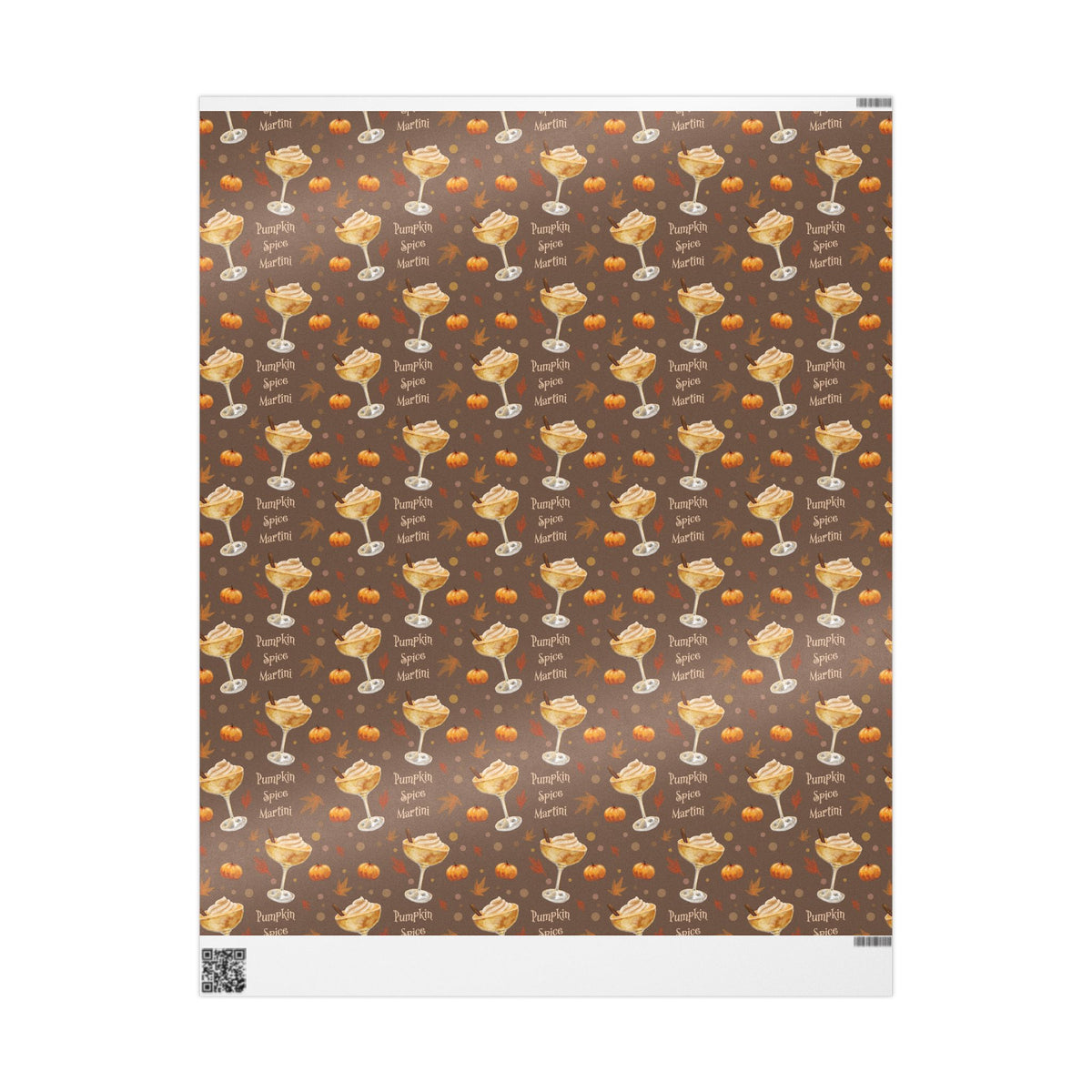 Pumpkin Spice Martini Wrapping Paper Roll – Brown Pumpkin Collection Inspired Design