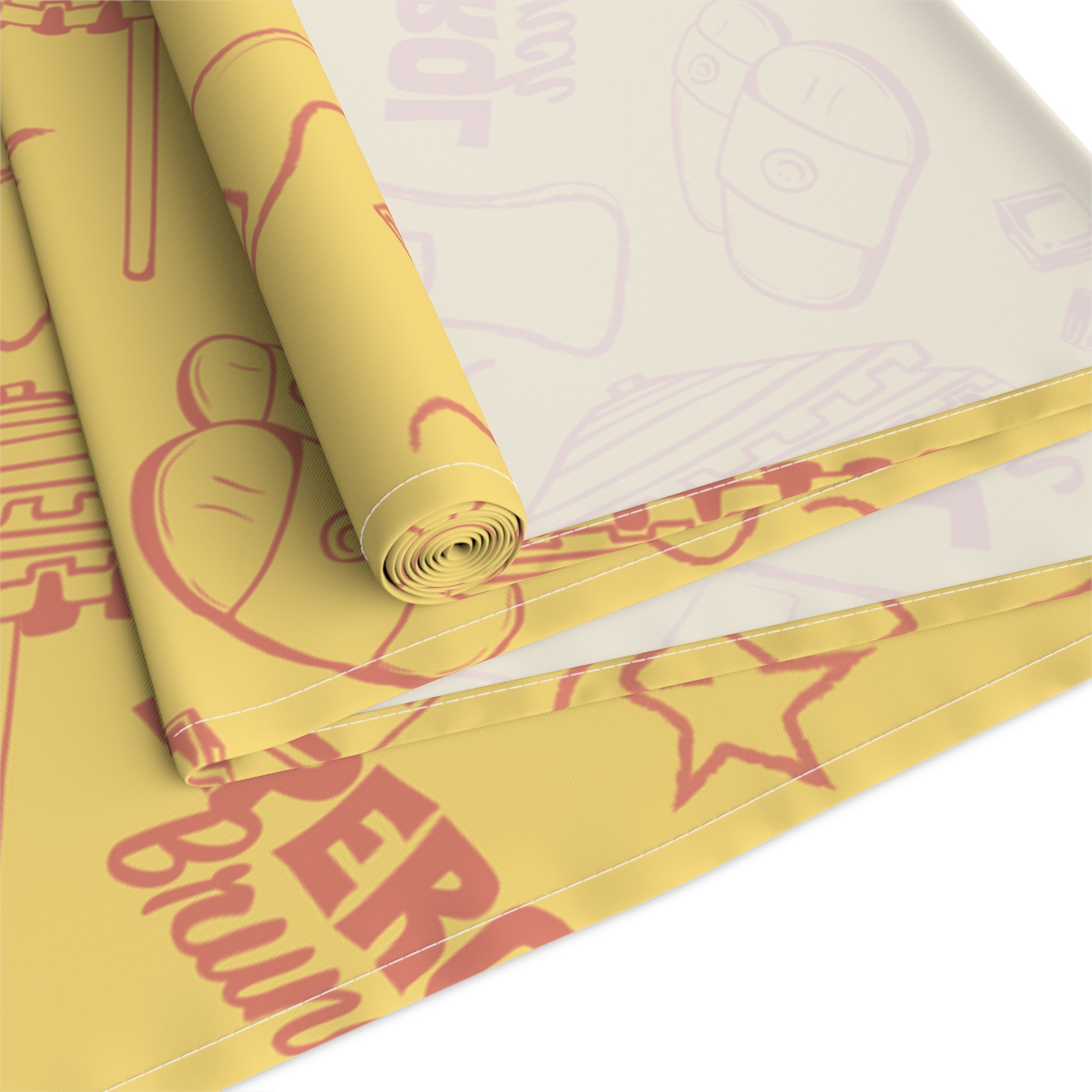 Aperol Brunch Table Runner — Yellow Citrus Summer Decor