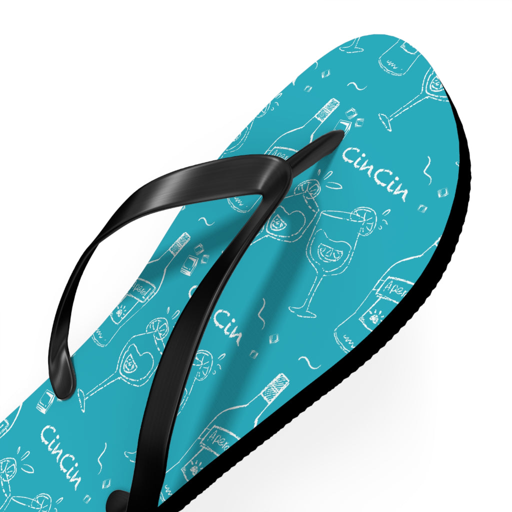 CinCin Turquoise Flip Flops – Turquoise Cin Cin Brunch Collection Inspired Design
