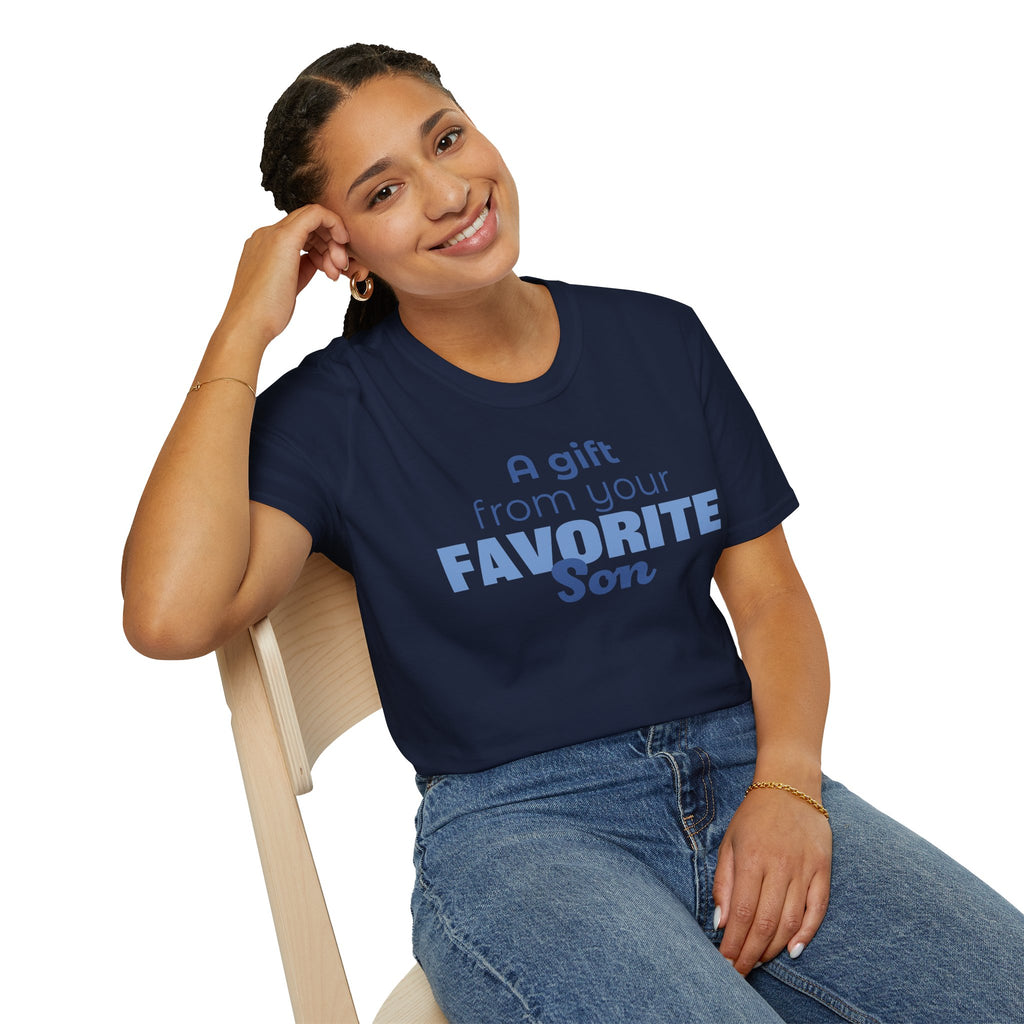 Favorite Son Gift for Mom T-Shirt – Funny Mother’s Day Shirt from Son | Mom Graphic Tee
