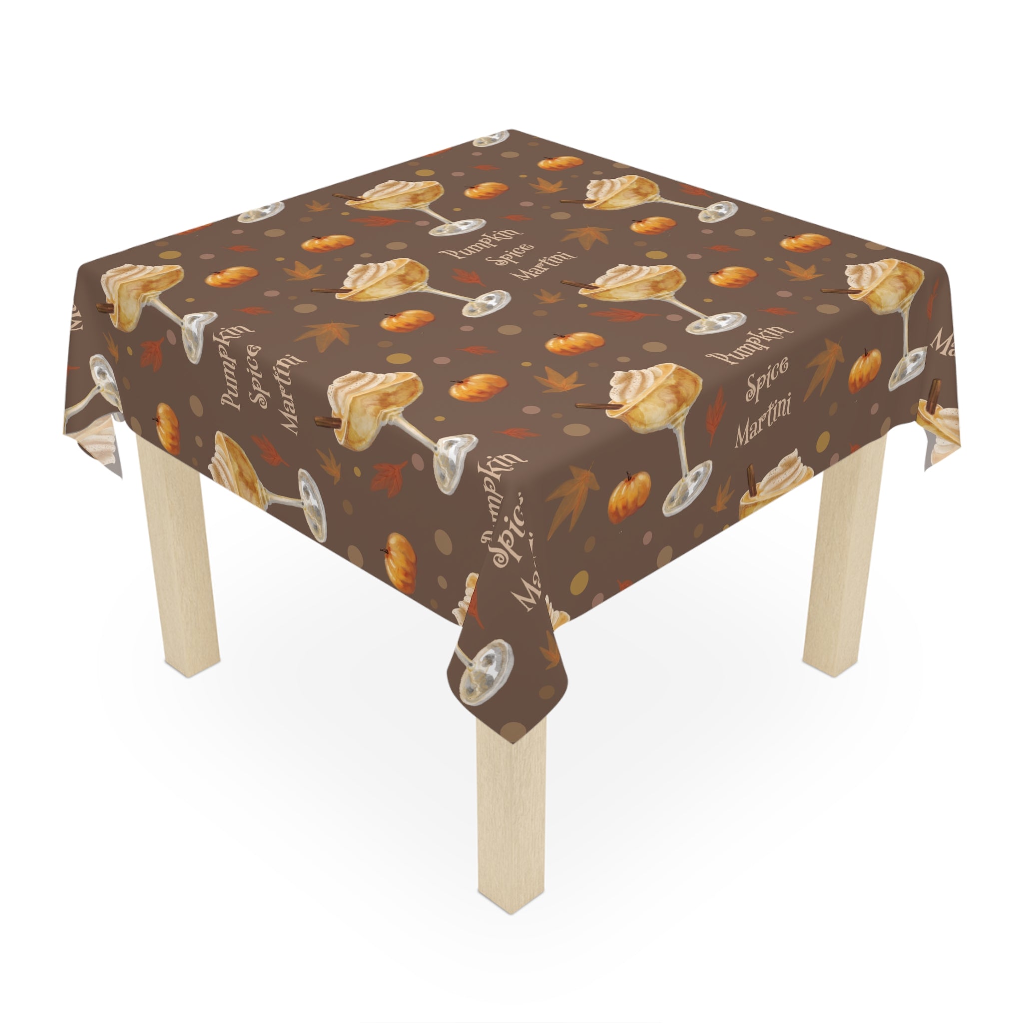 Pumpkin Spice Martini Tablecloth — Brown Pumpkin Collection Inspired Design