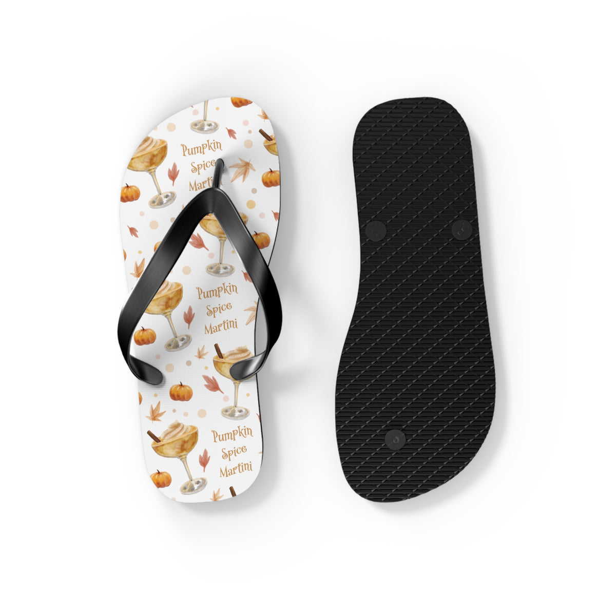 Pumpkin Spice Martini Flip Flops — White Pumpkin Collection Inspired Design