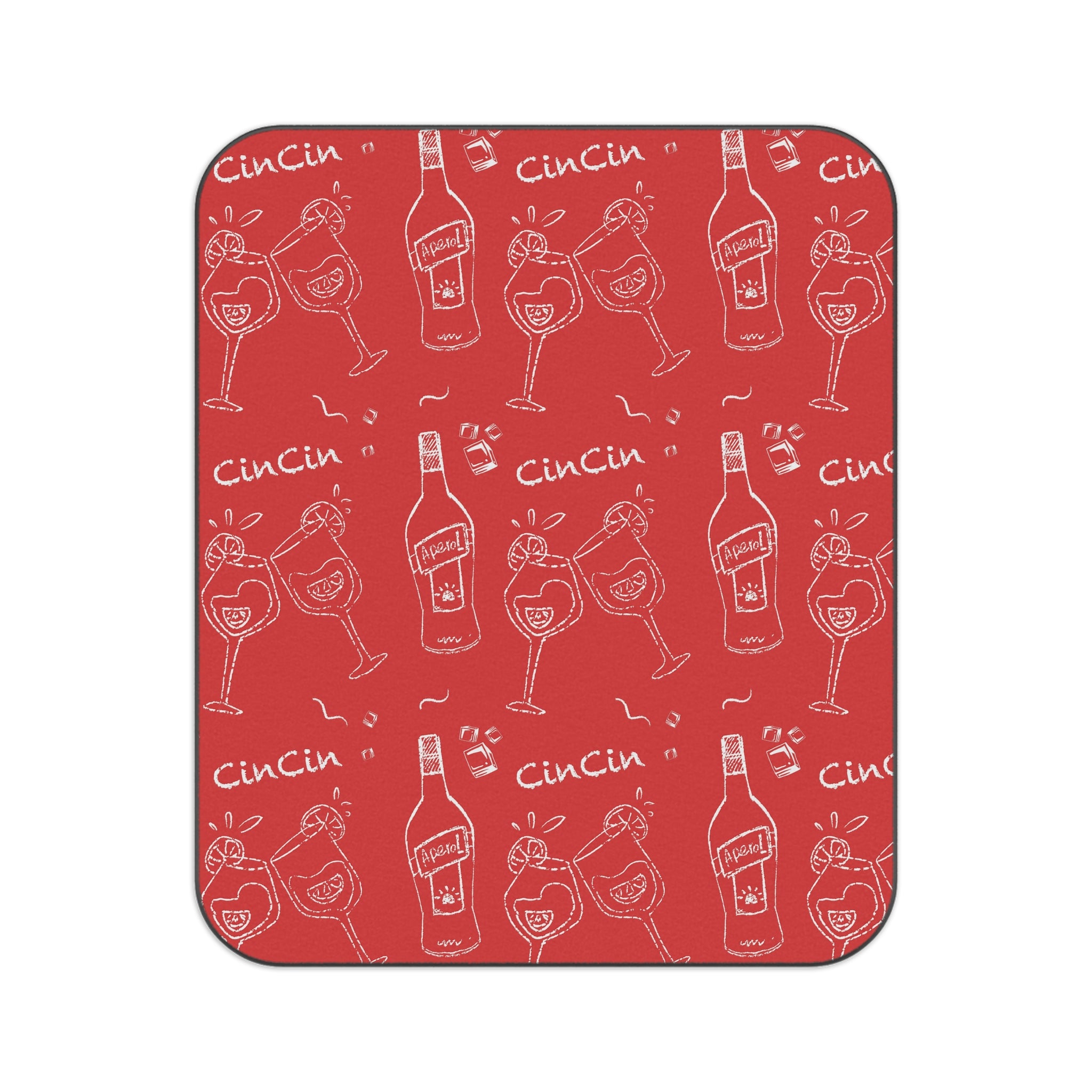 Cin Cin Cocktail Picnic Blanket — Red Aperol Inspired Design