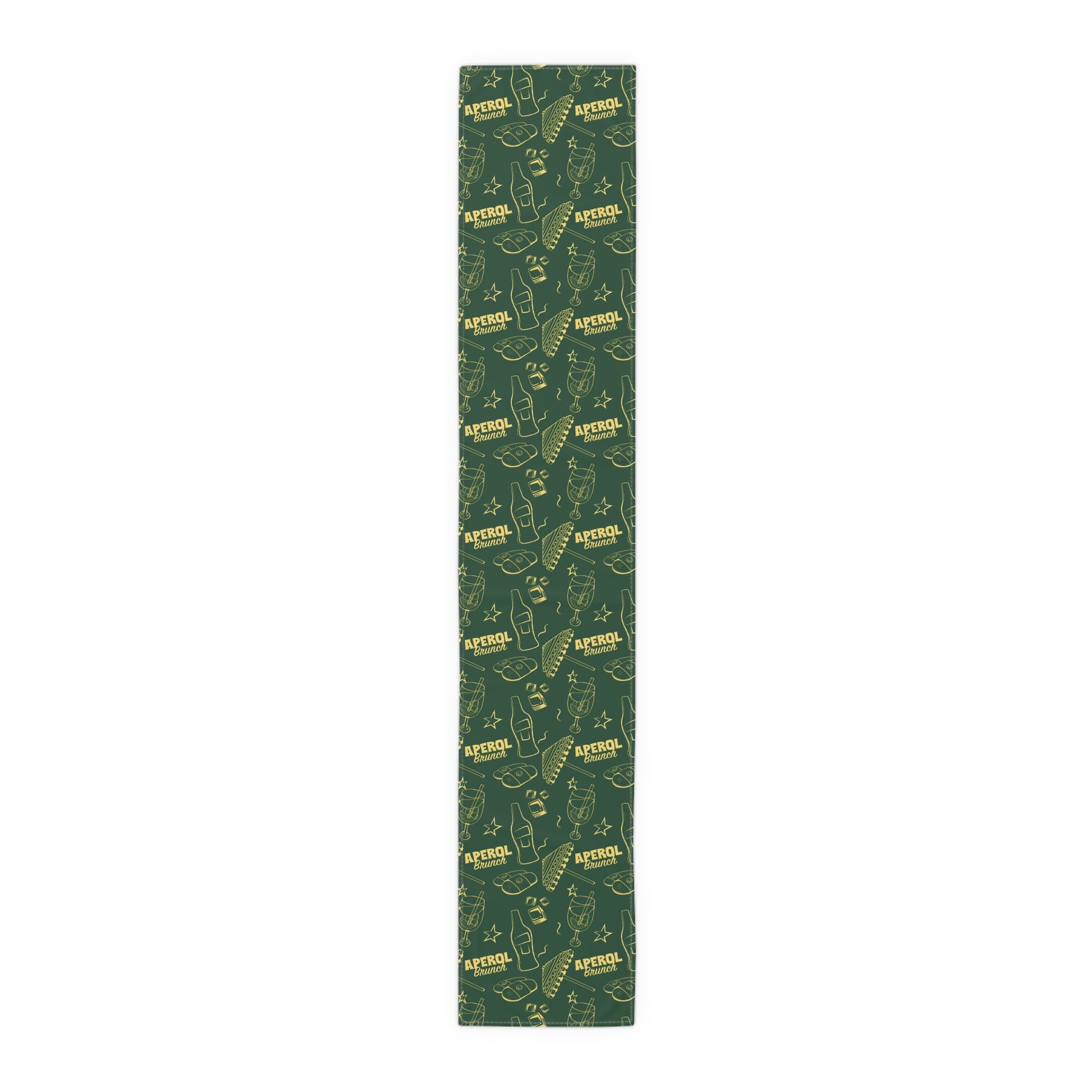 Aperol Brunch Table Runner — Green Citrus Summer Decor