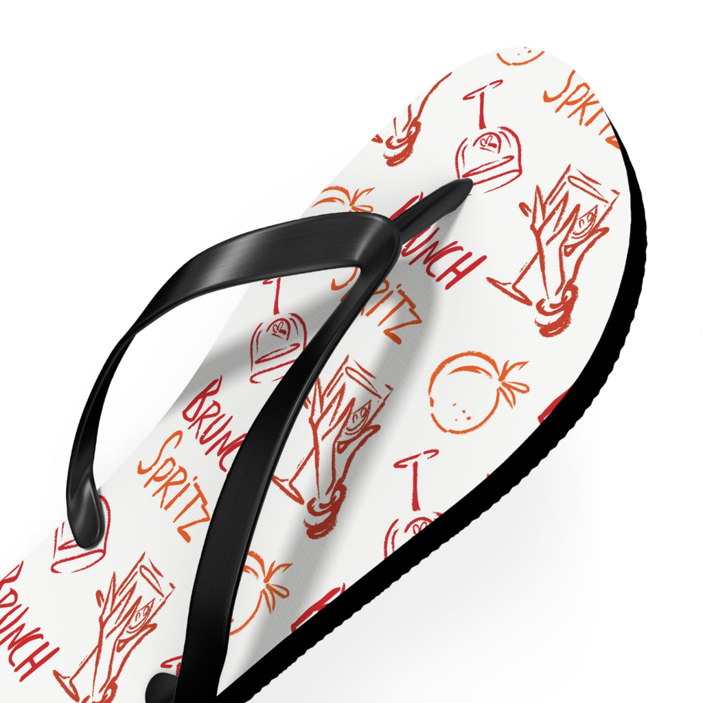 Brunch Spritz Flip Flops — White Brunch Collection Inspired Design