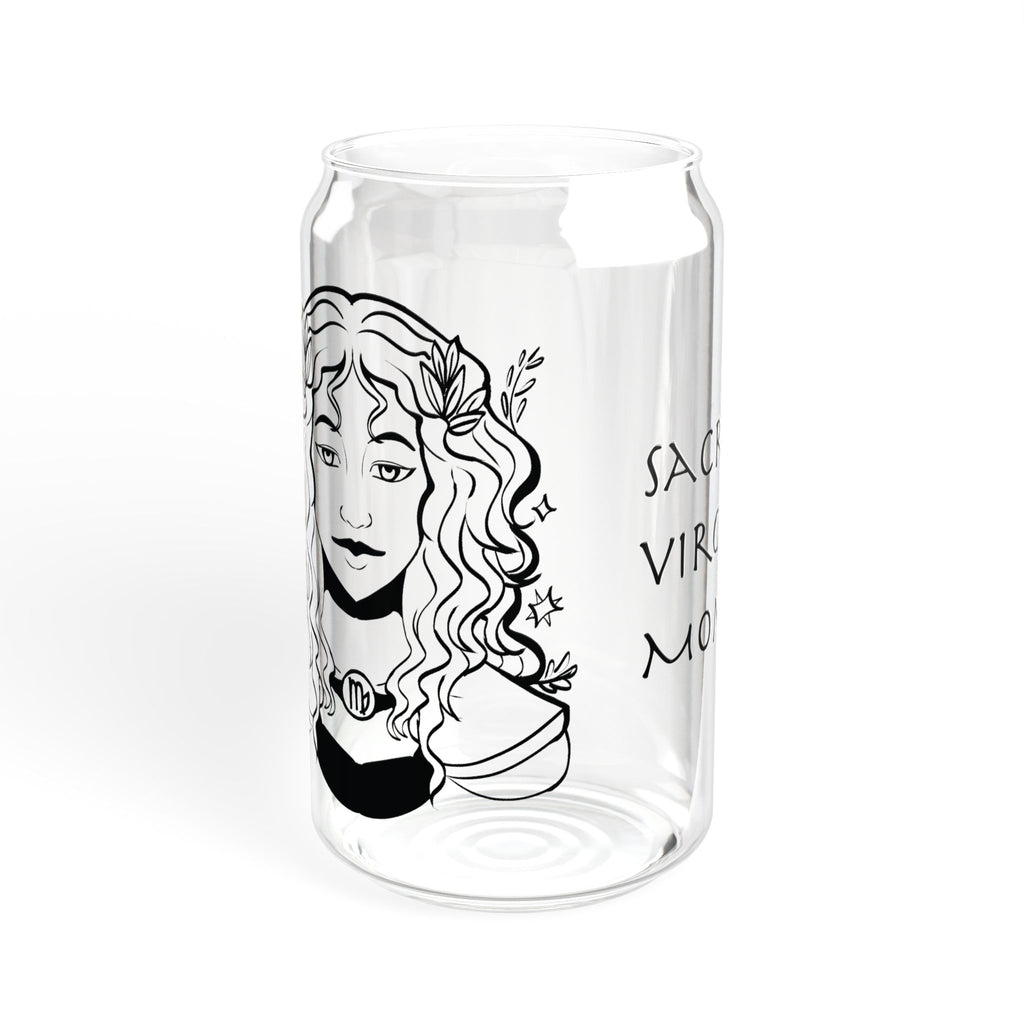 Virgo Mom Gift – Zodiac 16oz Glass Cup for Mom | Astrology Sipper Glass