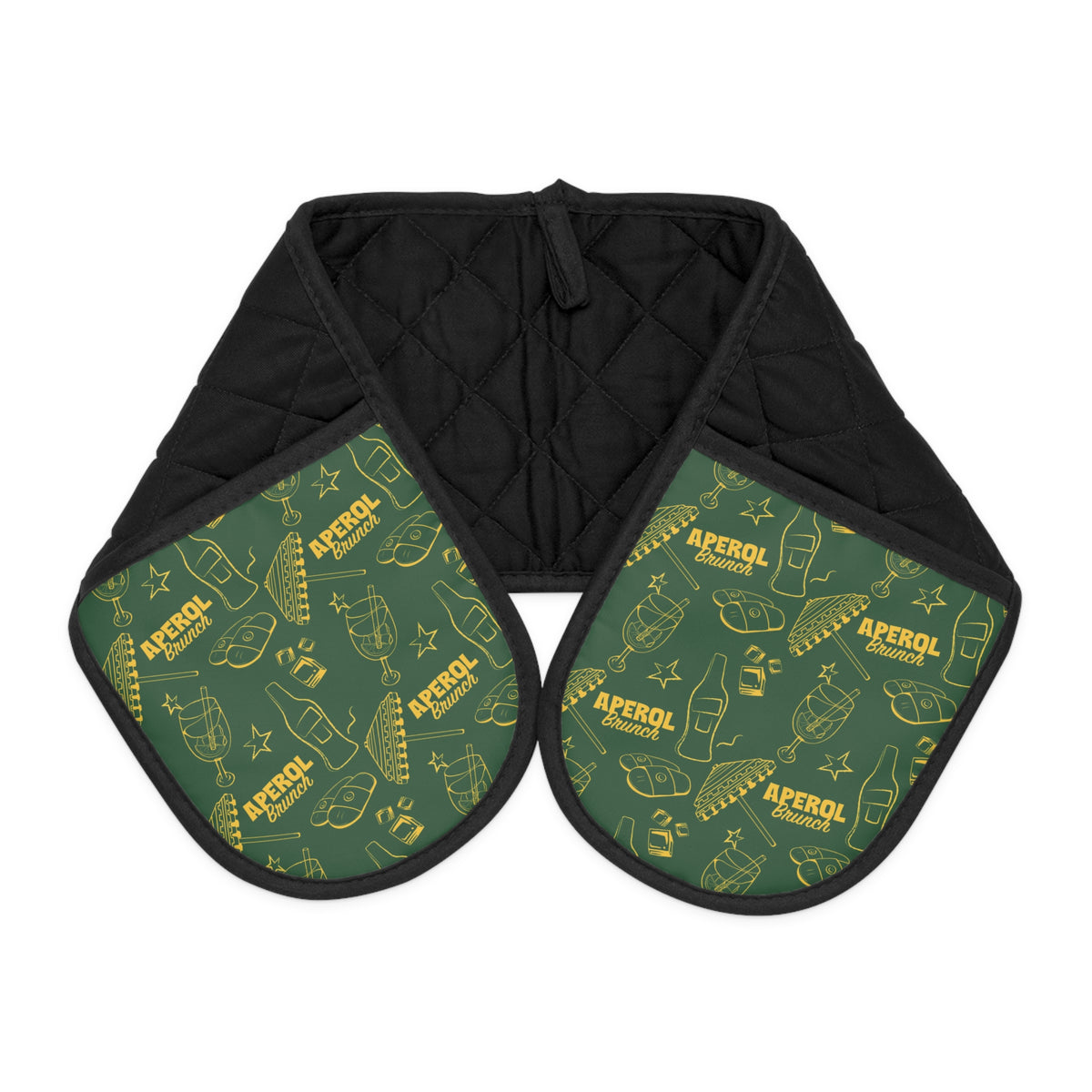 Aperol Brunch Double Oven Mitts – Green Brunch Collection Inspired Design