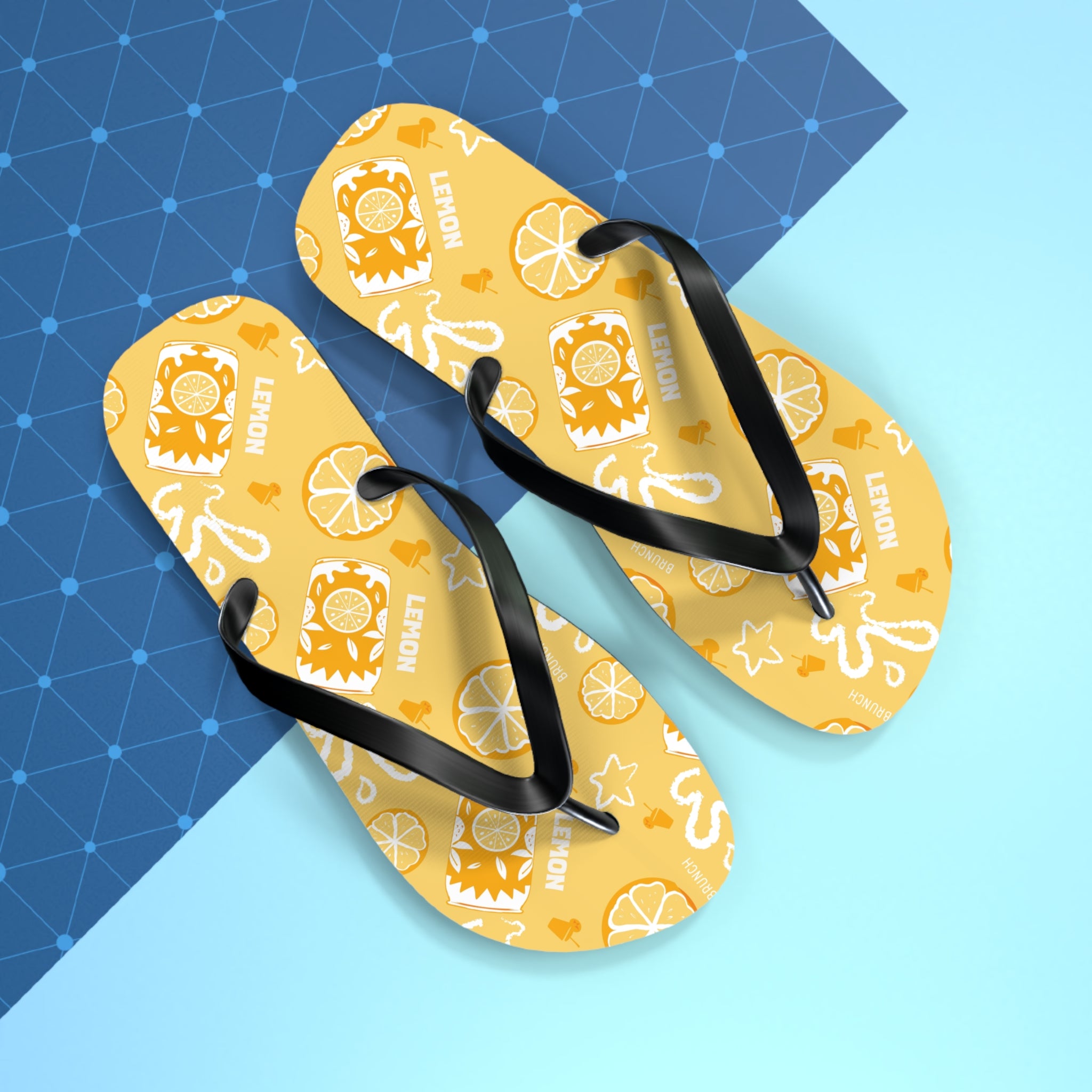 Lemon Fruit Flip Flops – Lemon Brunch Inspired Design