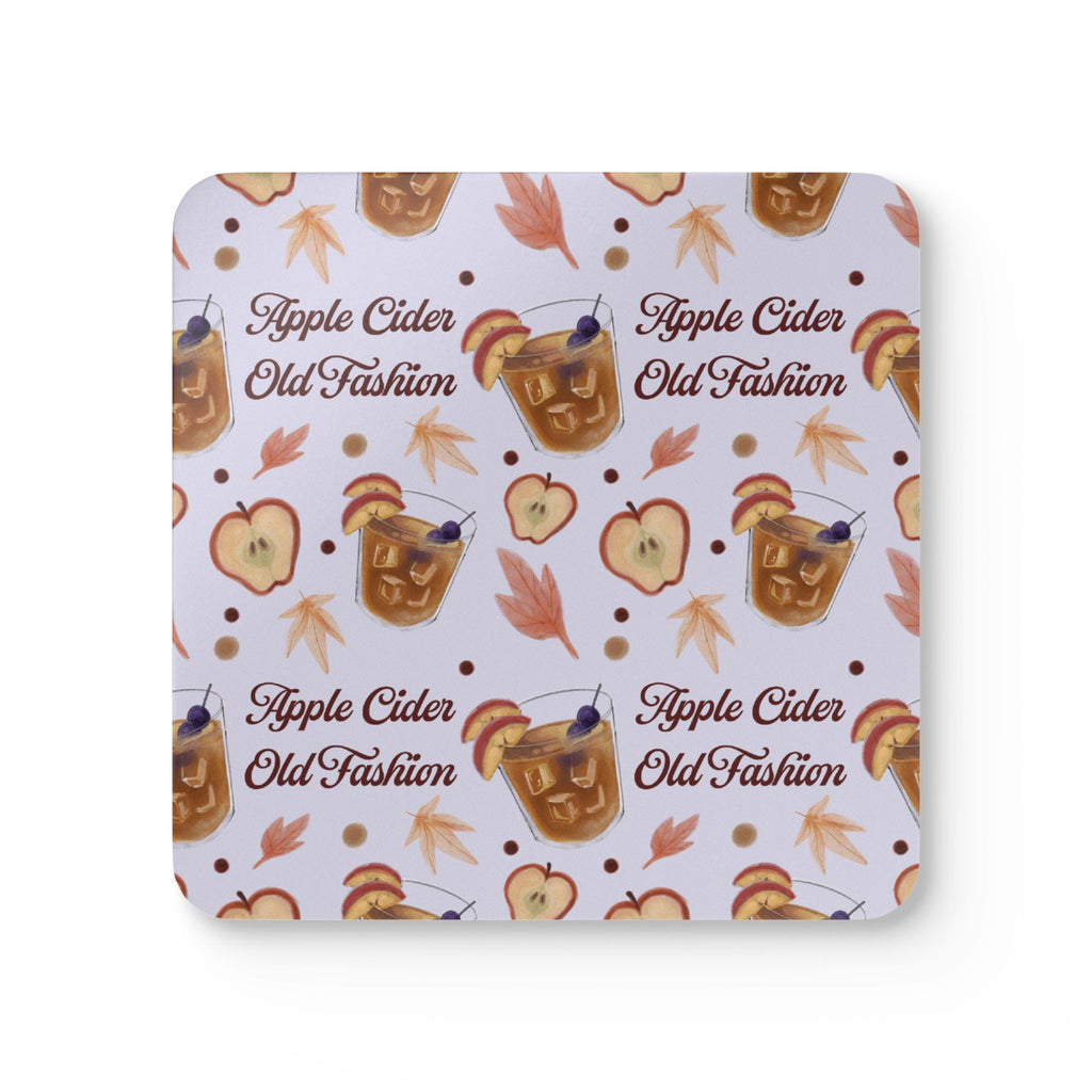 Apple Cider Old Fashioned Cork Coaster Set of 4 — Light Violet Apple Cider Collection Inspired Design
