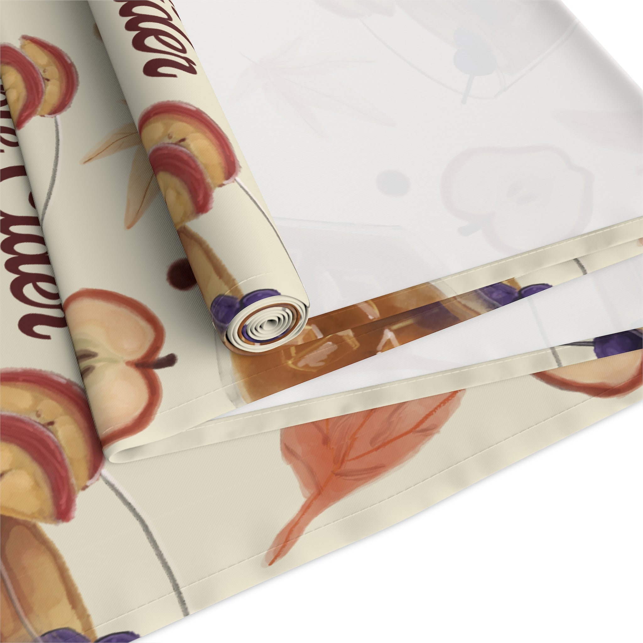 Apple Cider Old Fashioned Table Runner — Beige Apple Cider Collection Inspired Design