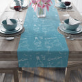 Cin Cin Spritz Table Runner — Turquoise Citrus Cocktail Pattern