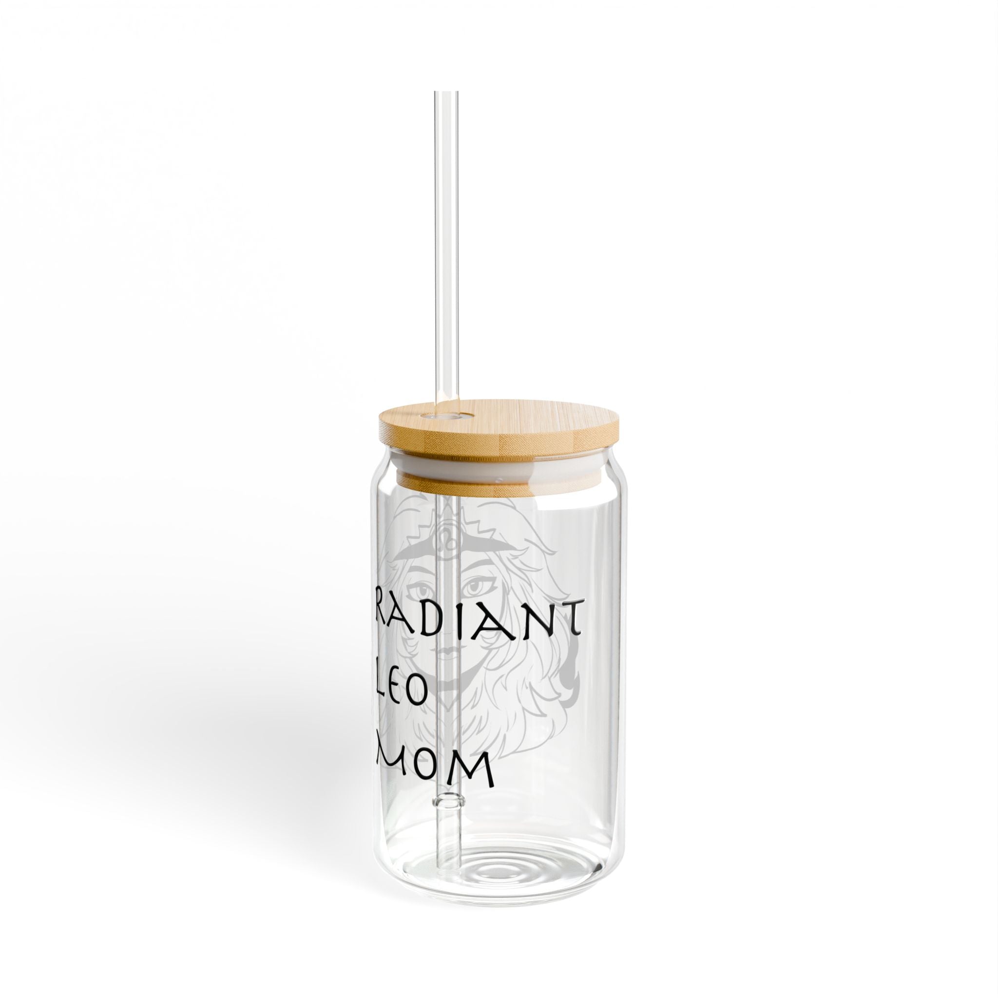 Leo Mom Gift – 16oz Zodiac Sipper Glass for Mom | Astrology Glass Cup