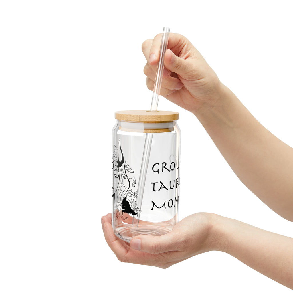 Taurus Mom Glass Cup – 16oz Zodiac Gift for Mom | Astrology Drinkware