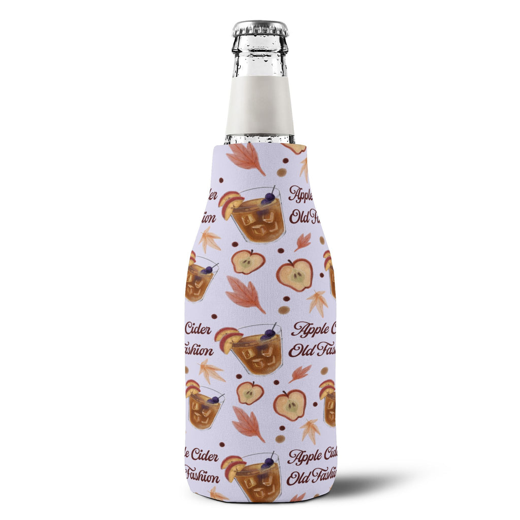 Apple Cider Old Fashioned Zip-Up Bottle Cooler Sleeve — Light Violet Apple Cider Collection Inspired Design