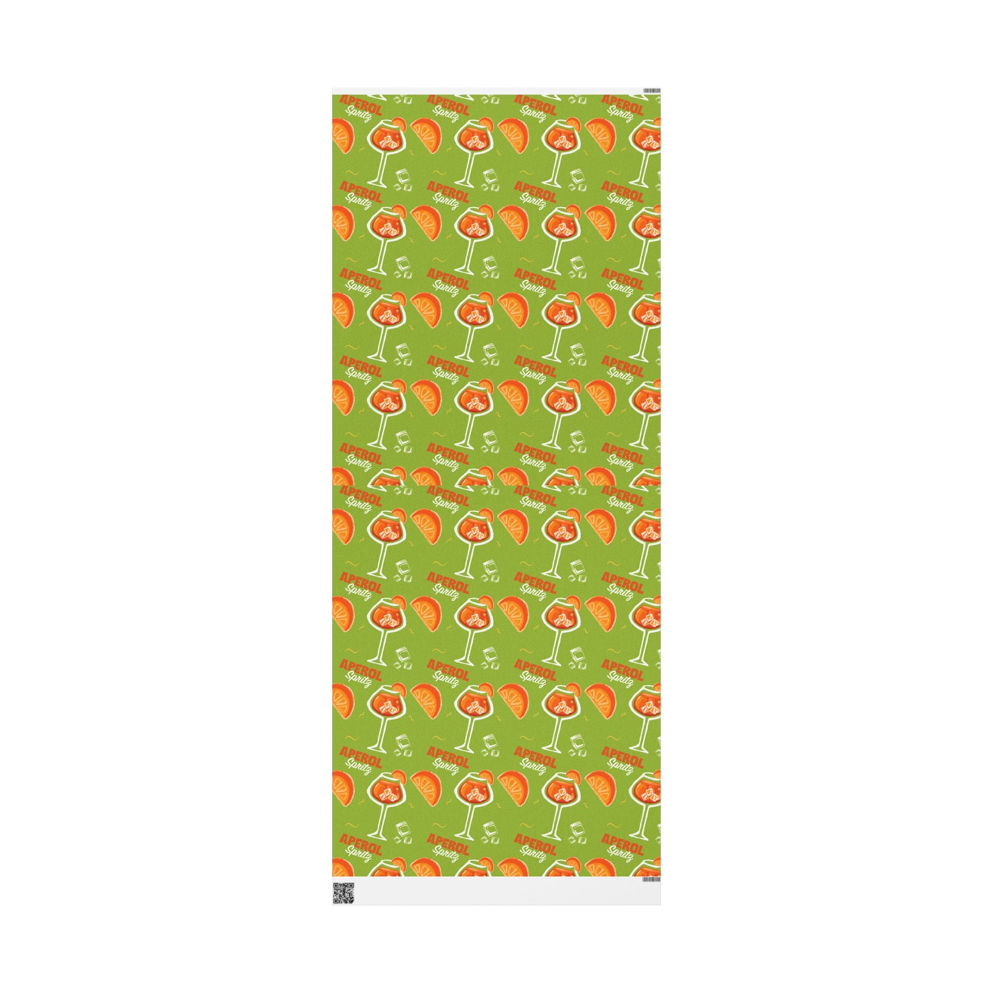 Aperol Spritz Peel Wrapping Paper Roll — Green Spritz Collection Inspired Design