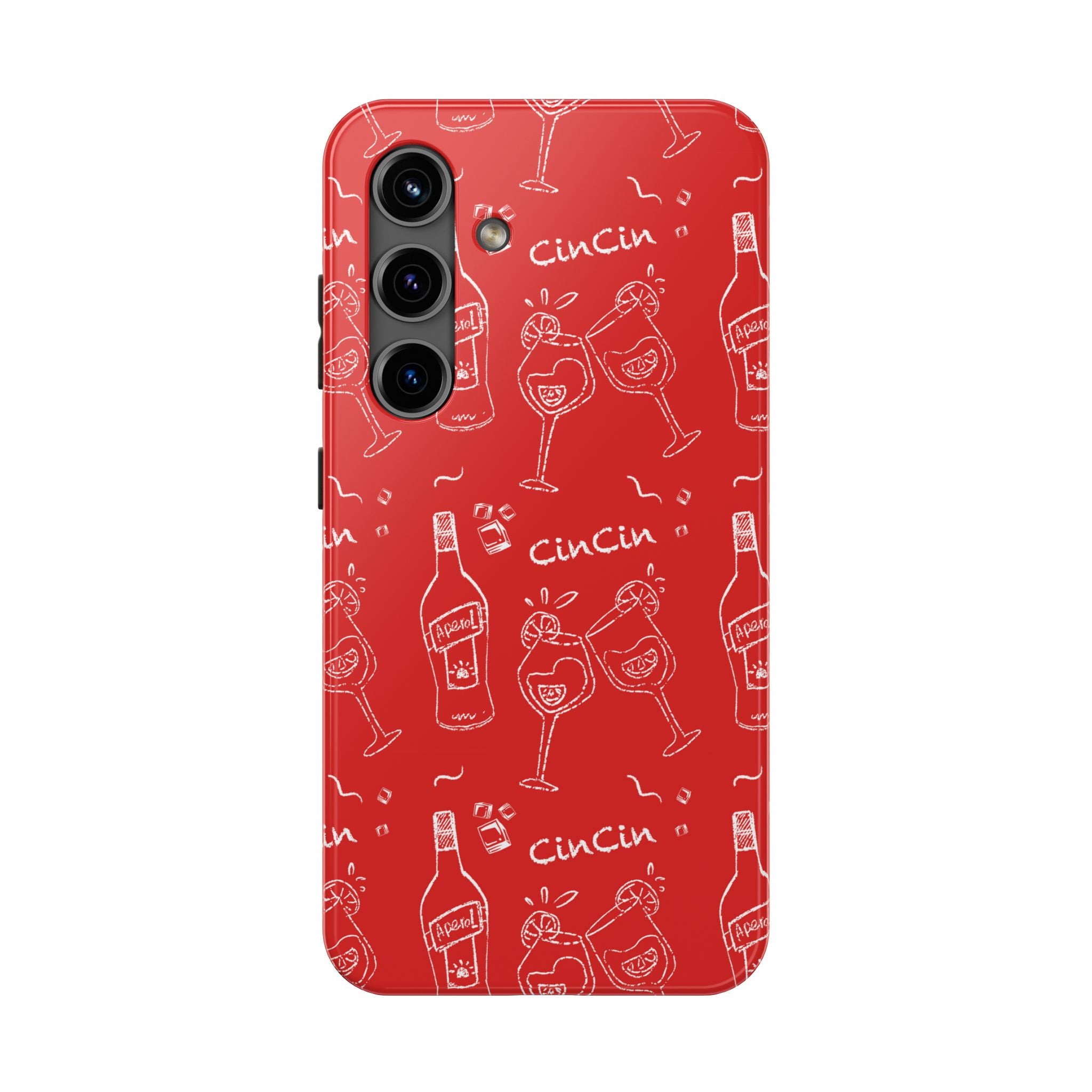 Cin Cin Spritz Tough Phone Case — Red Citrus Cocktail Pattern