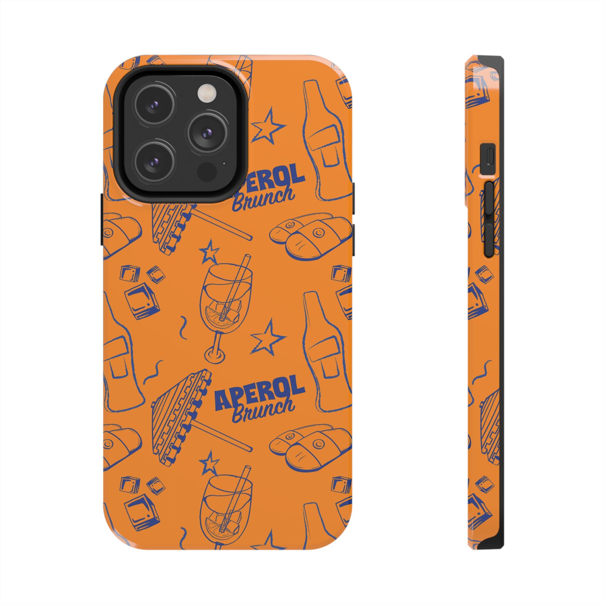 Aperol Brunch Tough Phone Case — Orange Cocktail Pattern