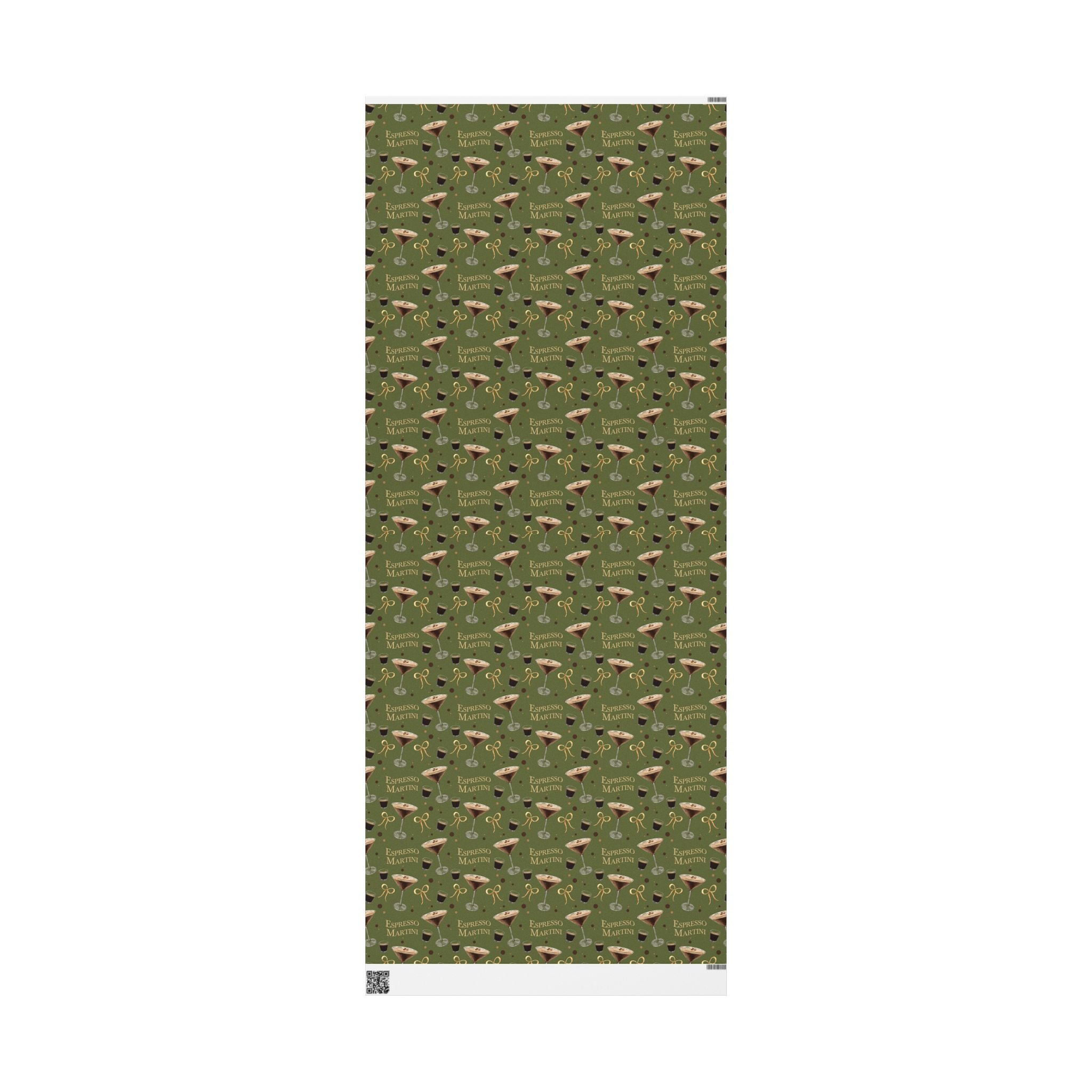 Espresso Martini Wrapping Paper Roll — Olive Green Espresso Collection Inspired Design