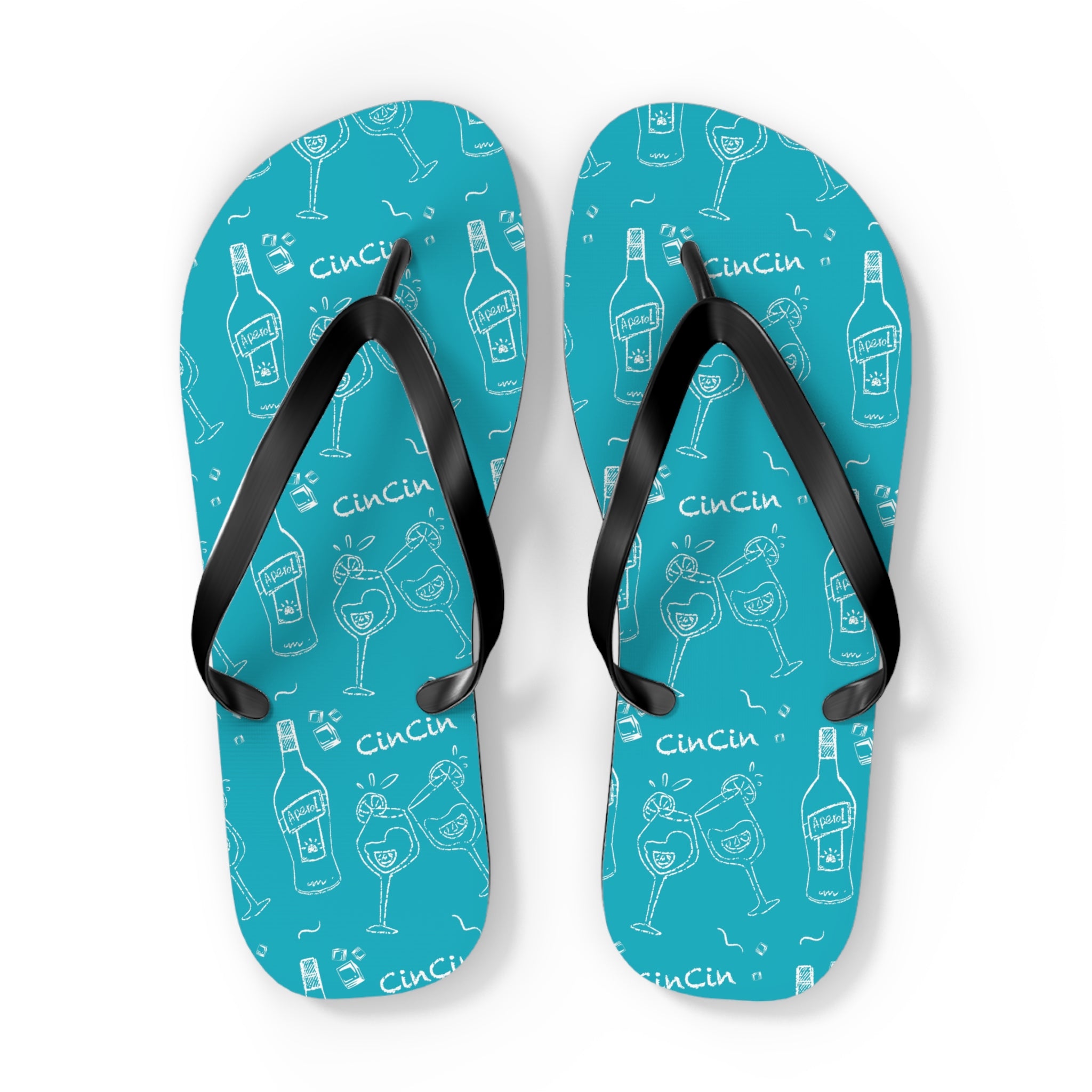 CinCin Turquoise Flip Flops – Turquoise Cin Cin Brunch Collection Inspired Design