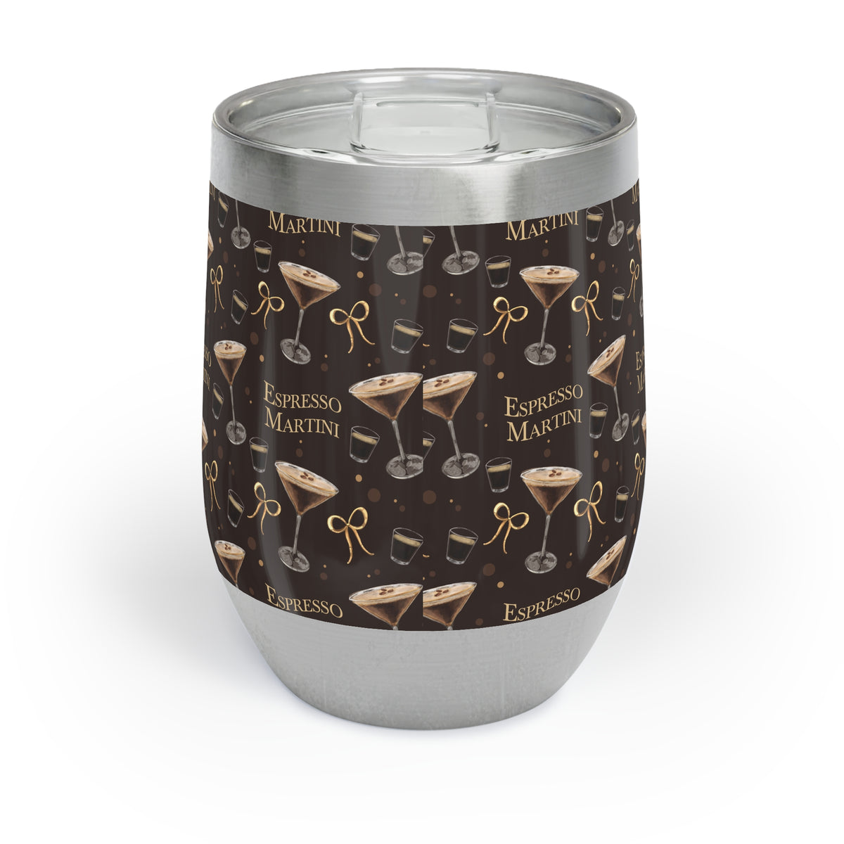 Espresso Martini Wine Tumbler — Dark Brown Espresso Collection Inspired Design