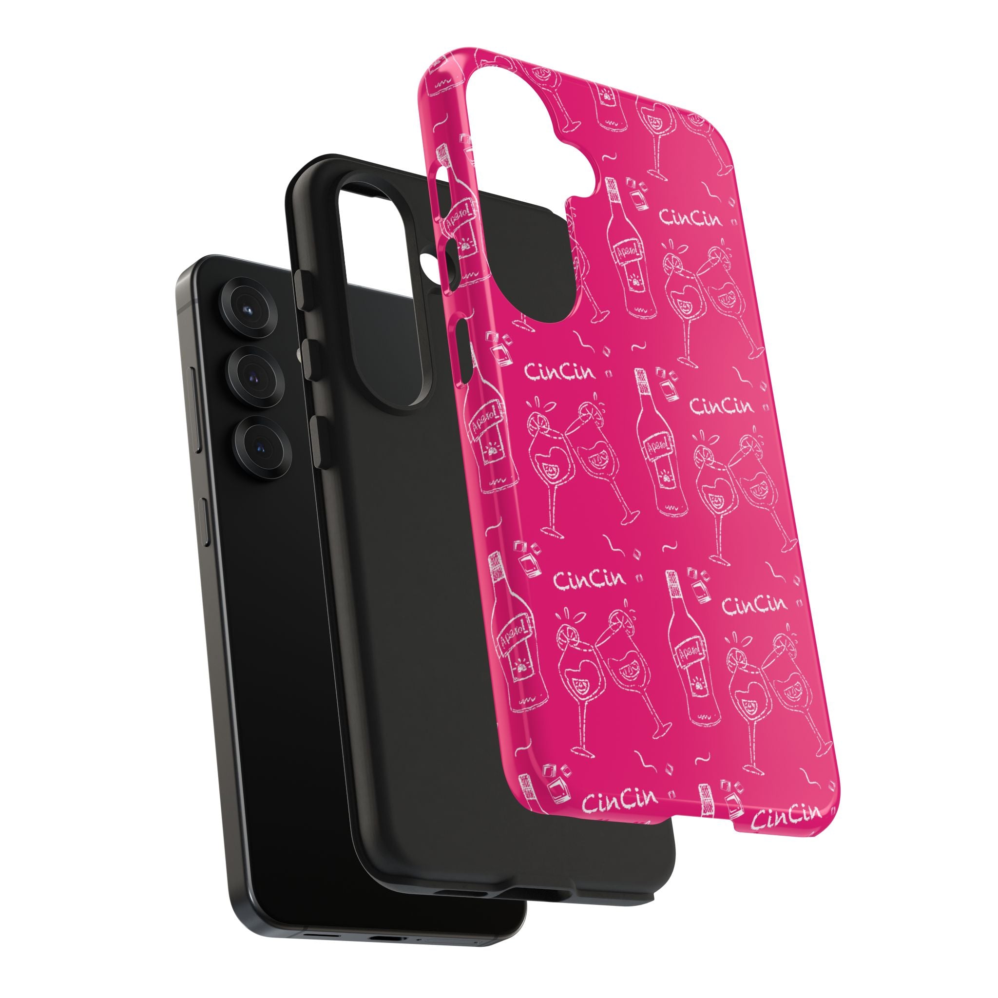 Cin Cin Spritz Tough Phone Case — Magenta Citrus Cocktail Pattern