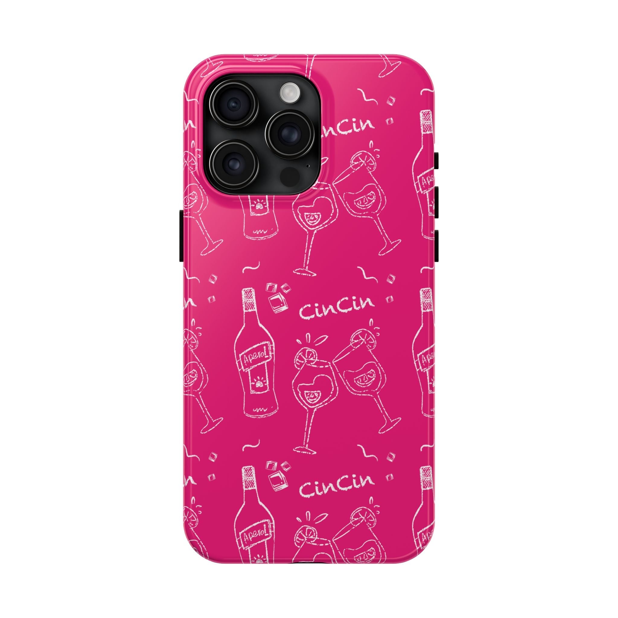 Cin Cin Spritz Tough Phone Case — Magenta Citrus Cocktail Pattern