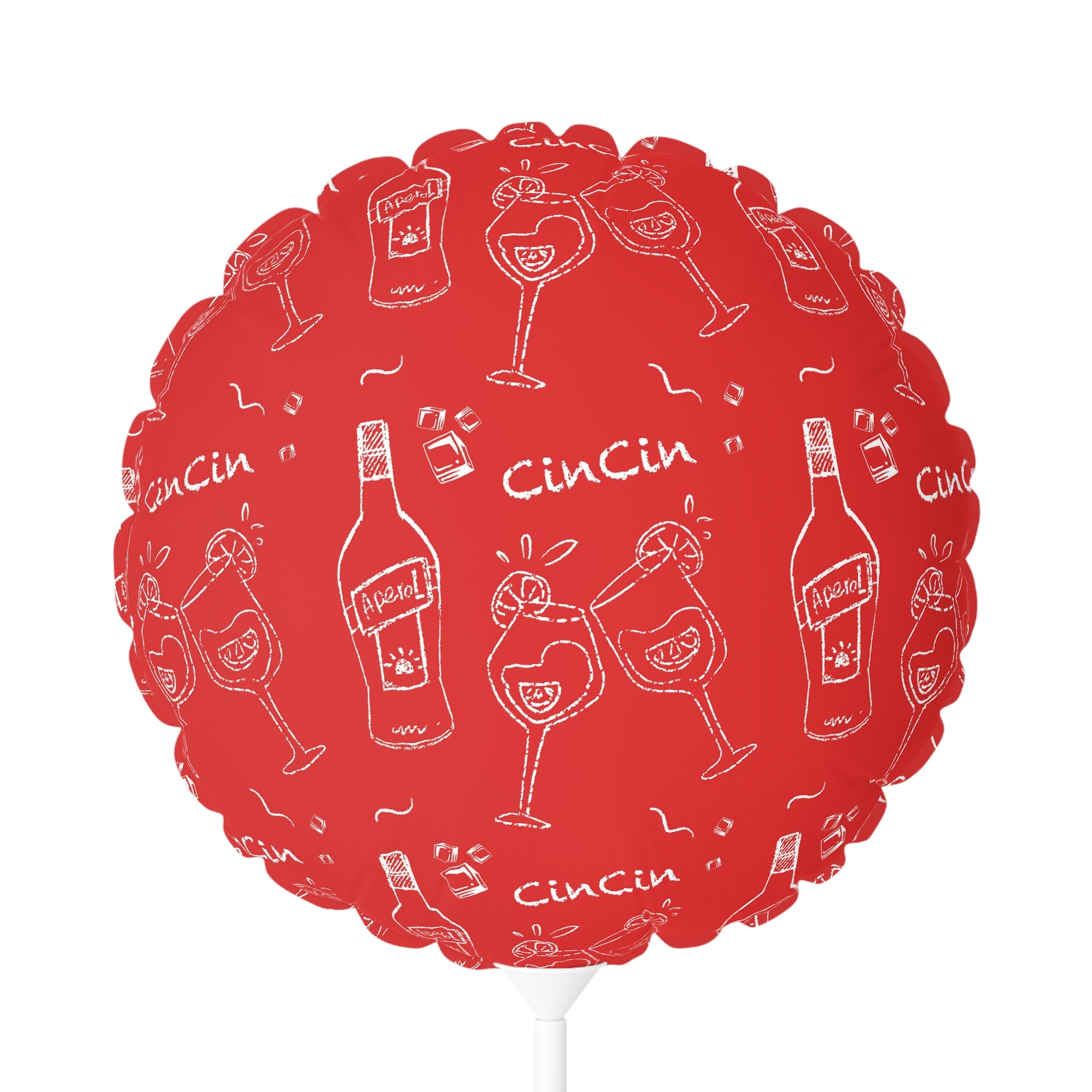 Cin Cin 11" Round Balloon – Red Cin Cin Collection Inspired Design