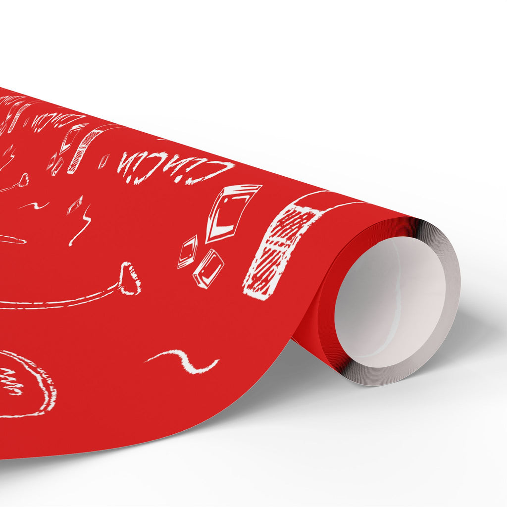 Cin Cin Peel Wrapping Paper Roll — Red Cin Cin Collection Inspired Design