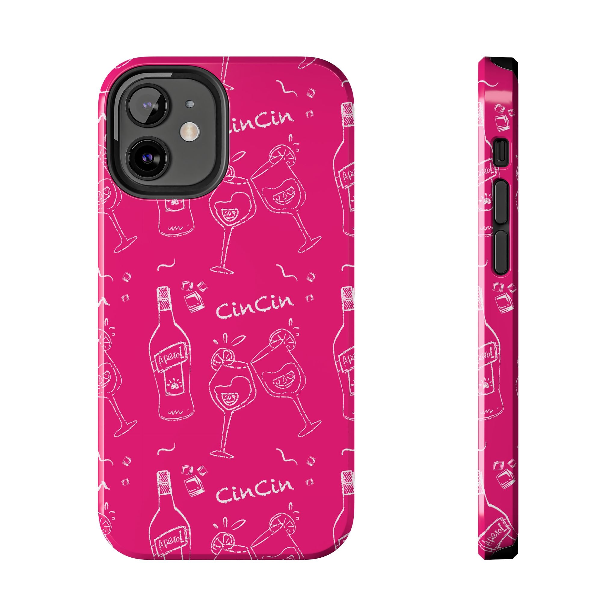 Cin Cin Spritz Tough Phone Case — Magenta Citrus Cocktail Pattern
