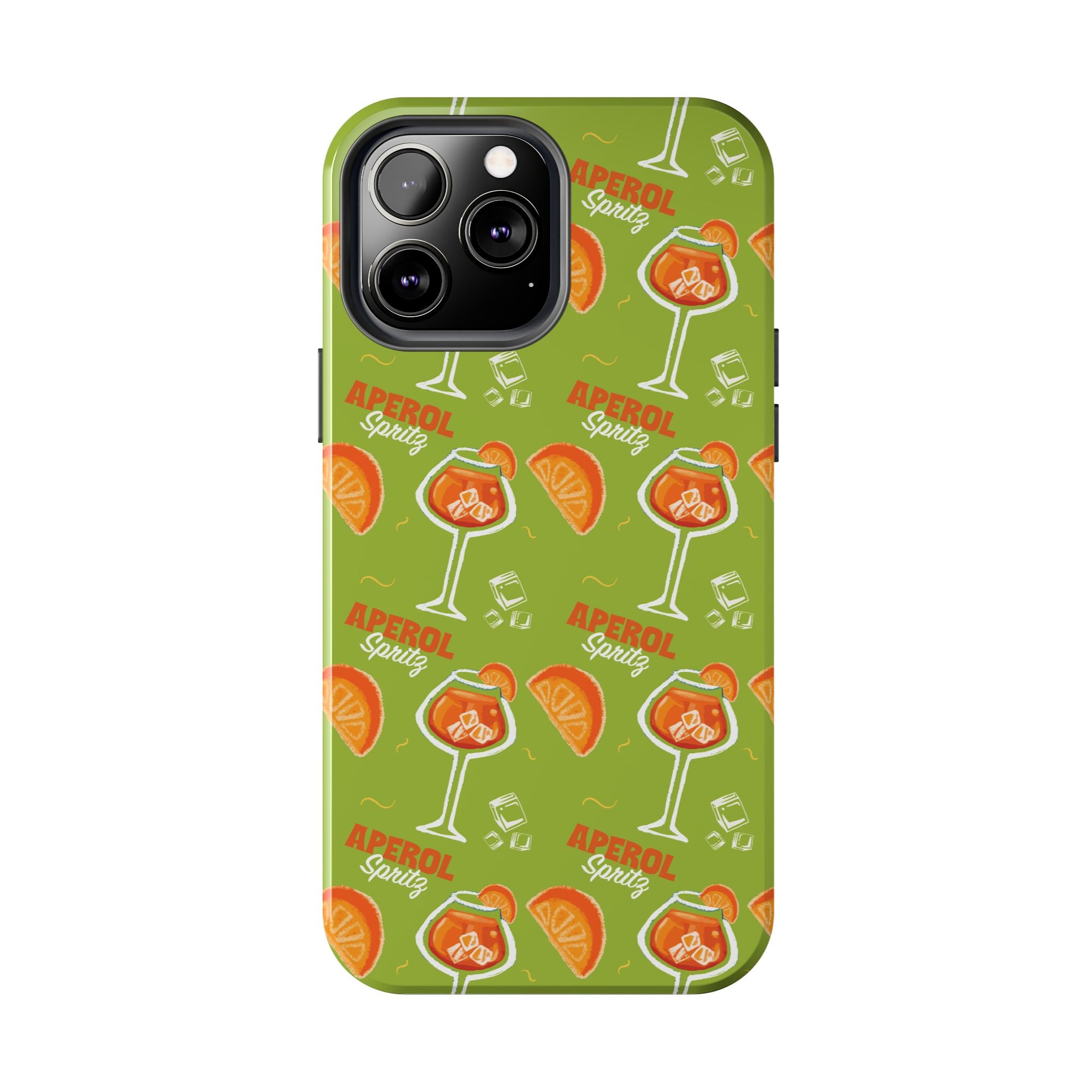 Aperol Spritz Pattern Tough Phone Case — Green Spritz Collection Inspired Design